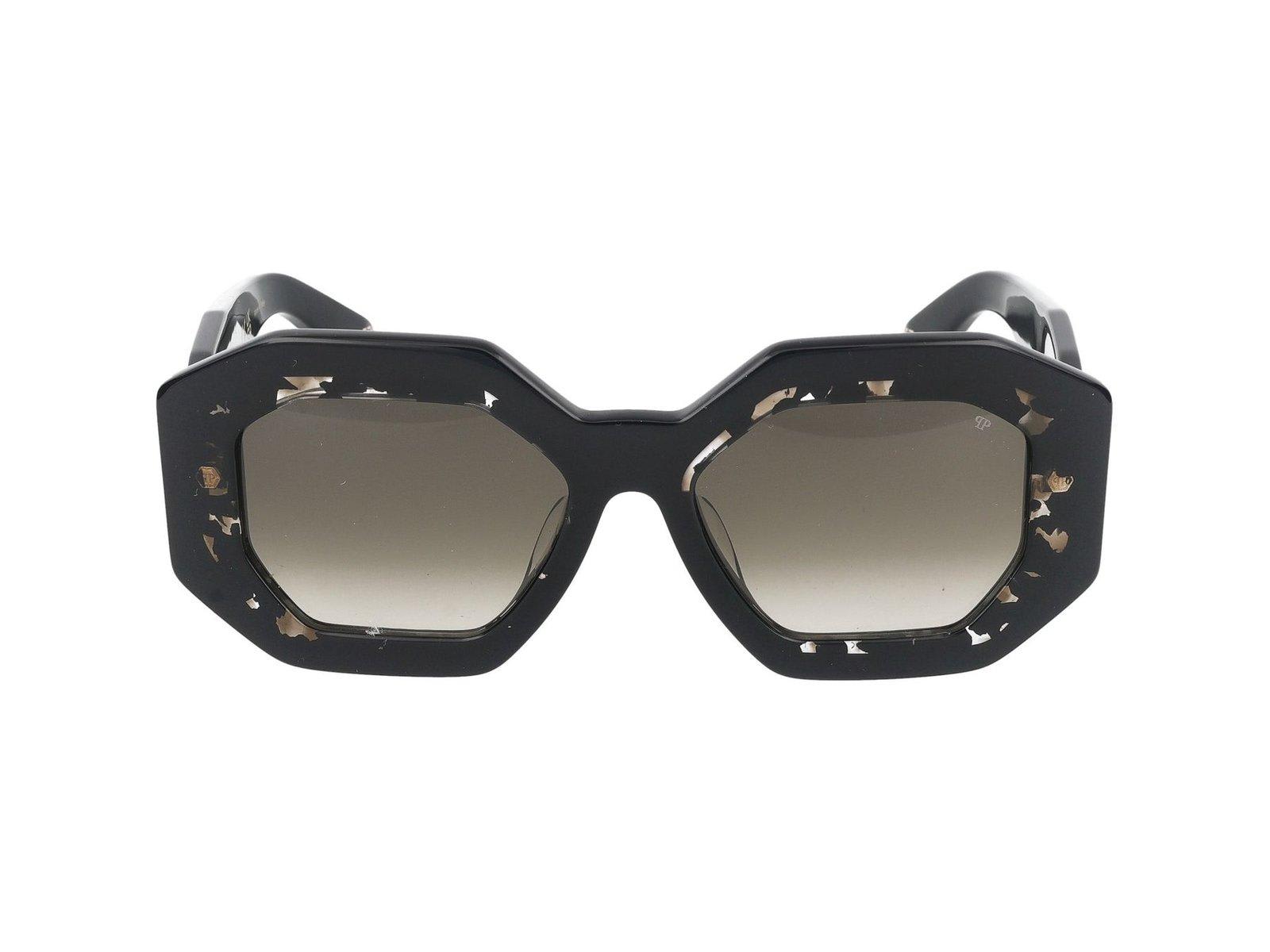 Philipp Plein Geometric Frame Sunglasses Sunglasses In 0700 Black