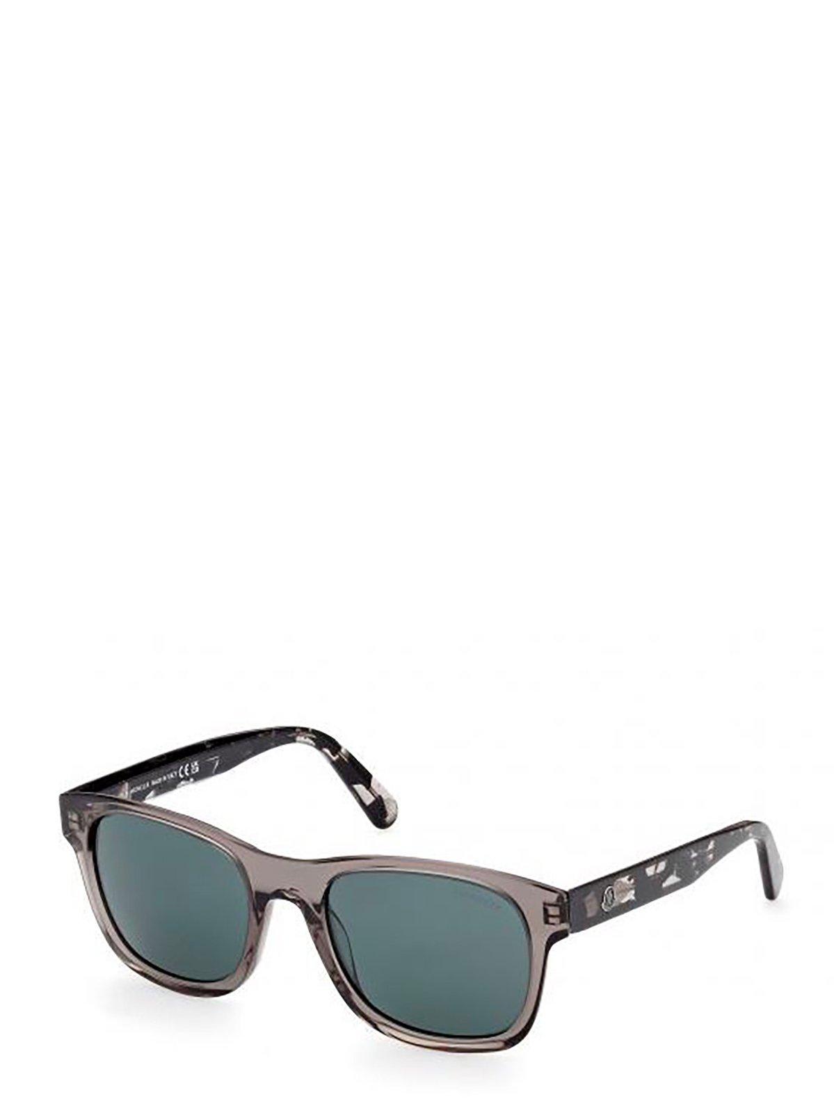 Shop Moncler Square Frame Sunglasses In 01v