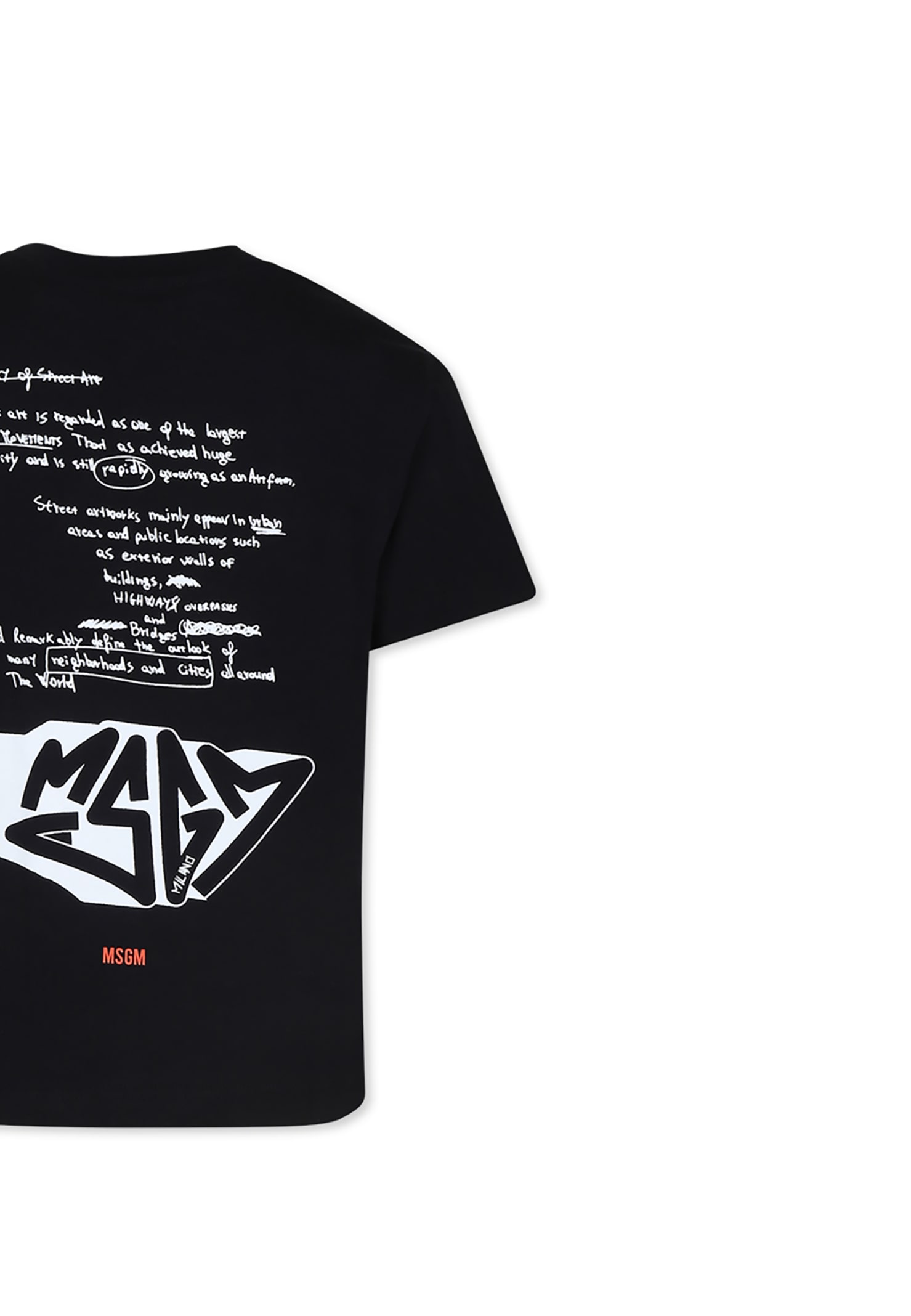 Shop Msgm Black T-shirt For Boy With Logo