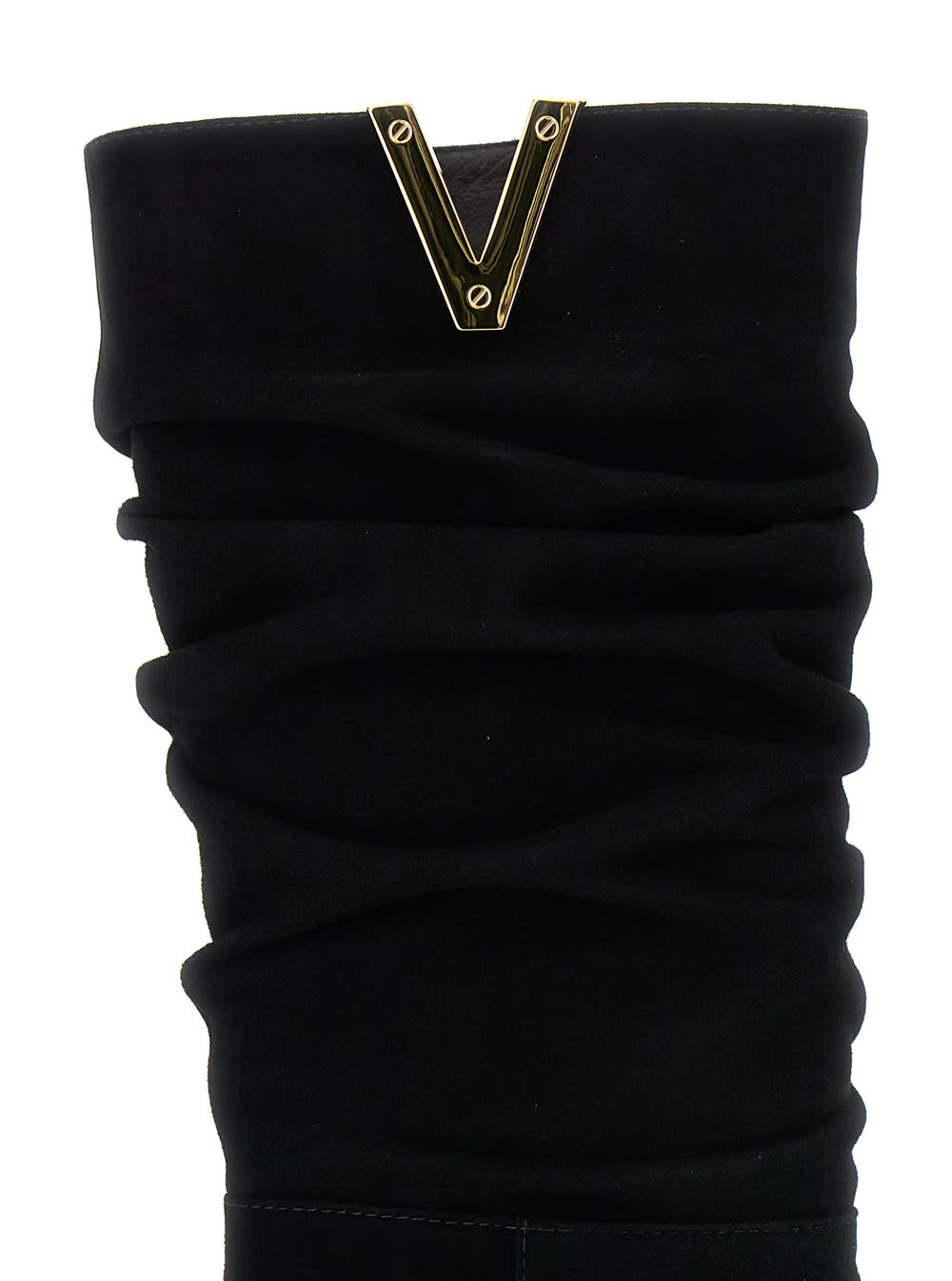 Via Roma 15 V-plaque Mid-calf Boots In Black