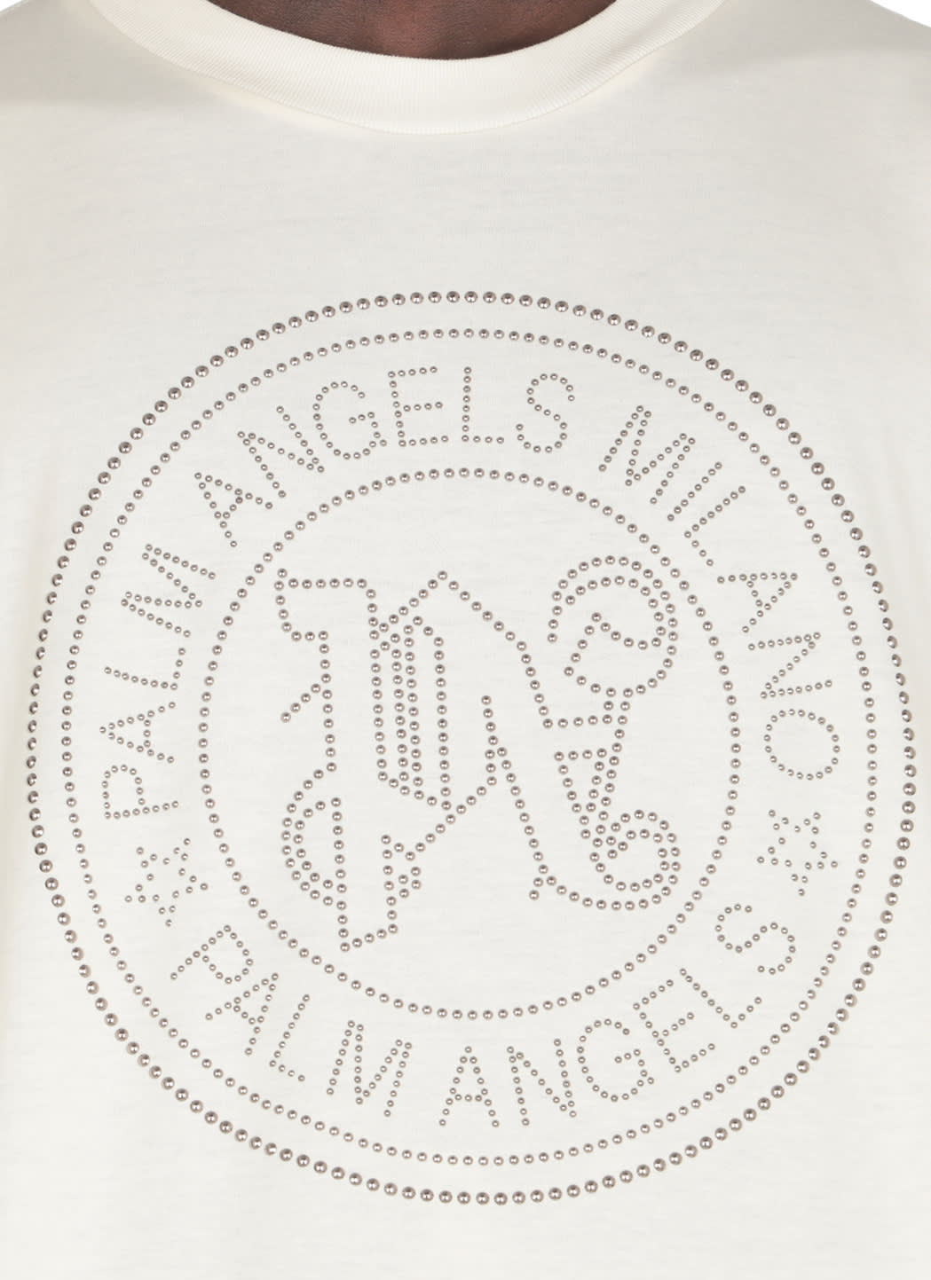Shop Palm Angels Milano Stud Loose T-shirt In Ivory