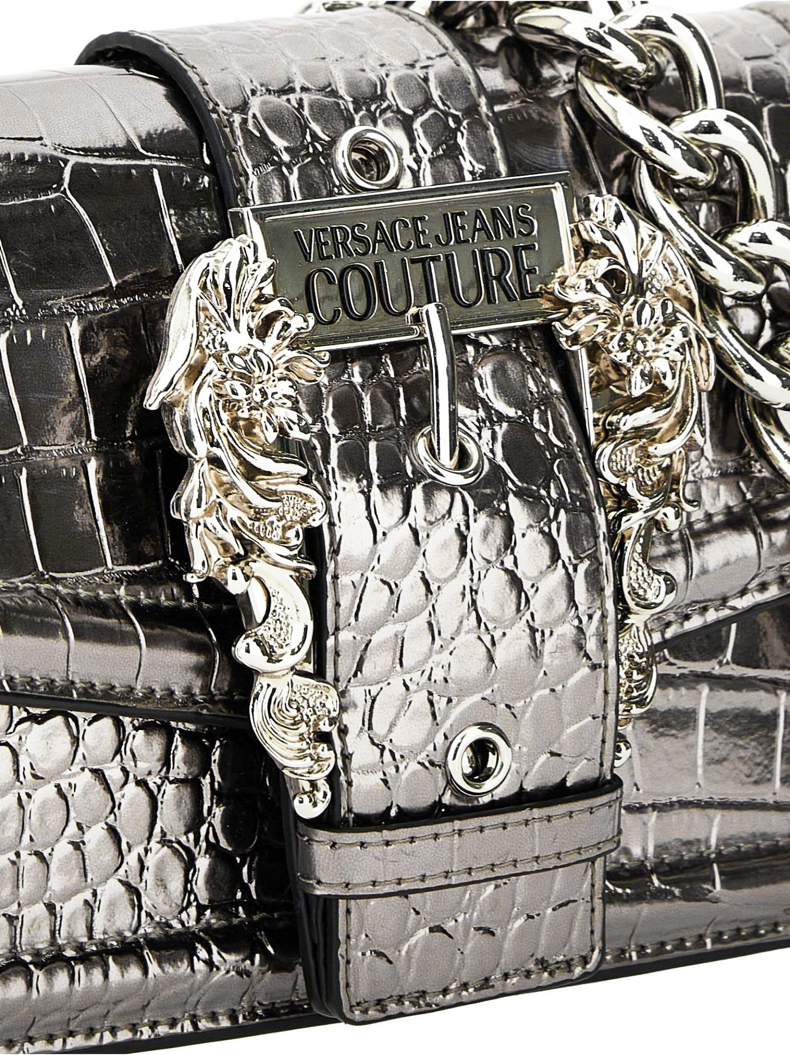 Shop Versace Jeans Couture Shoulder Bag In Grey