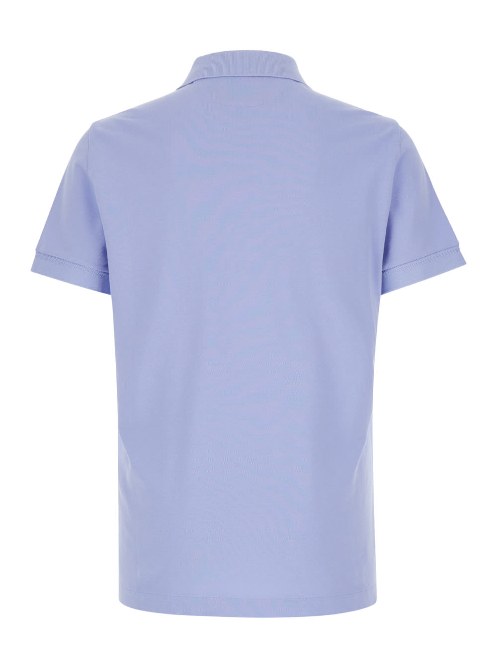 Shop Tom Ford Light Blue Tennis Polo Shirt With Short Sleeves In Cotton Man