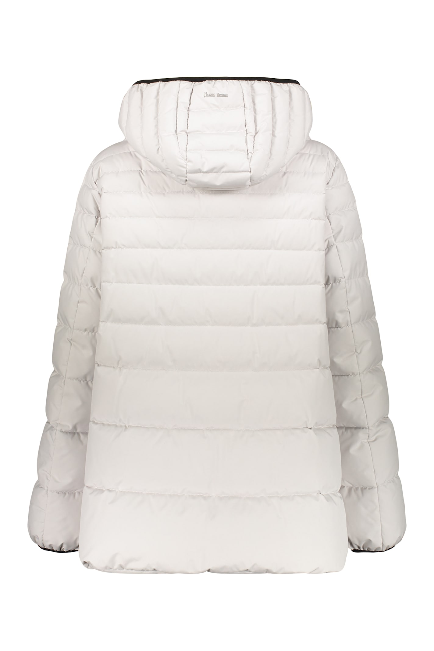 Herno Hooded Full-zip Down Jacket In Neutral