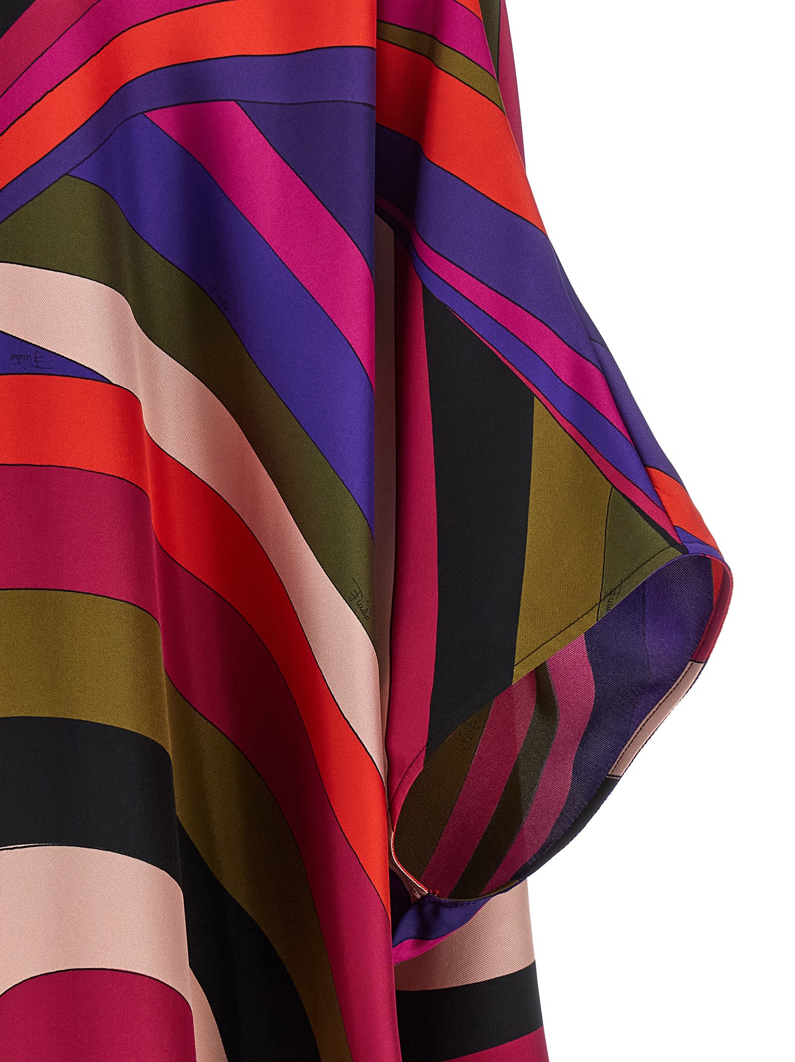 Pucci Iris Print Silk Short Kaftan Clothing In Multi