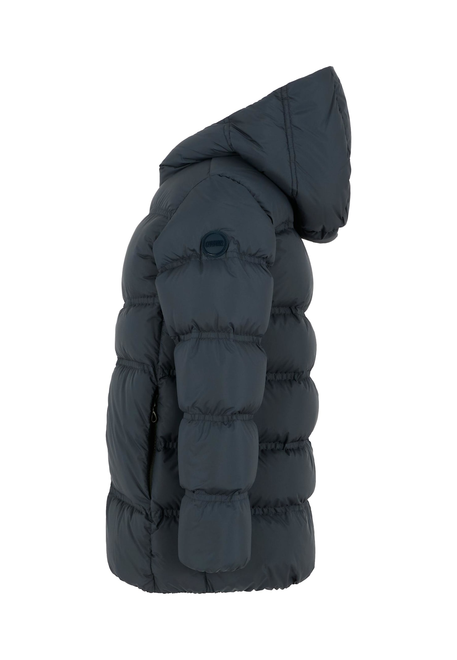 Colmar Blue Down Jacket For Kids With Logo In Brown