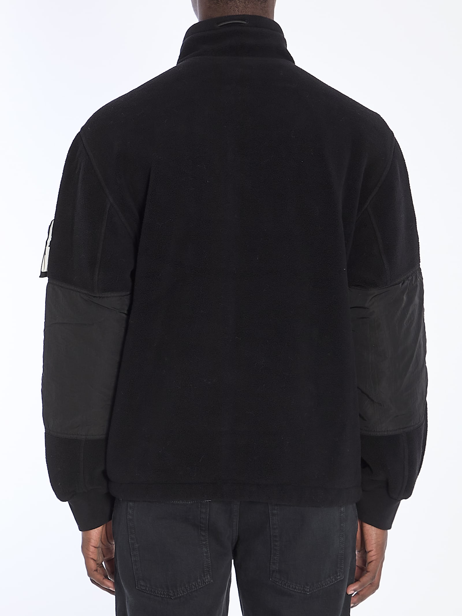 Shop Stone Island Teddy-effect Jacket In Black