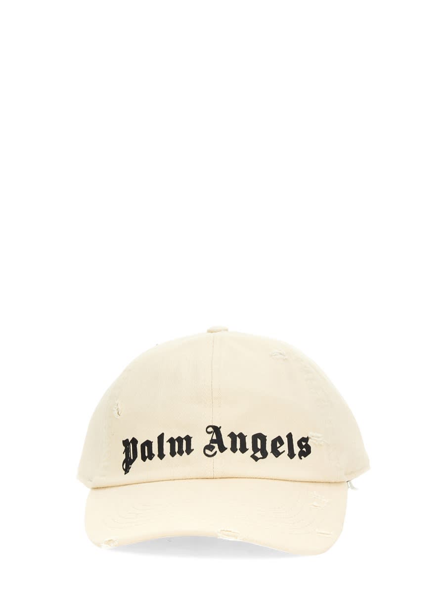 Shop Palm Angels Baseball Hat With Logo In White