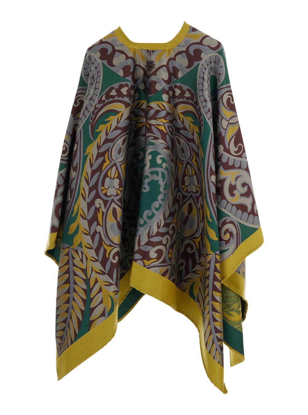 Etro Multicolor Cape With All-over Floral Motif In Fabric Woman In Multi