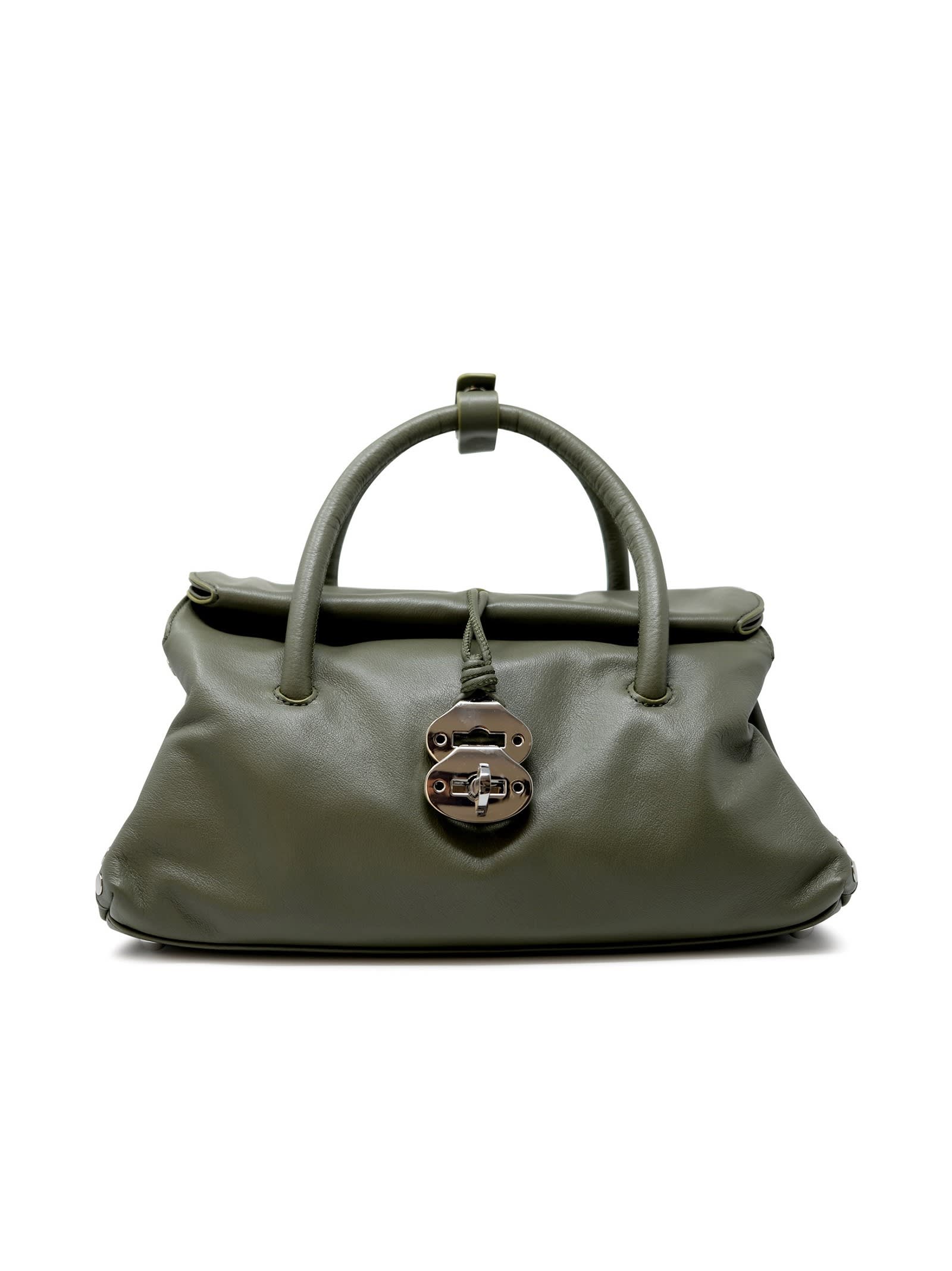 Zanellato 068750-1910000-z0482 Green Olivona Leather Dotta Saeta Baby Handbag