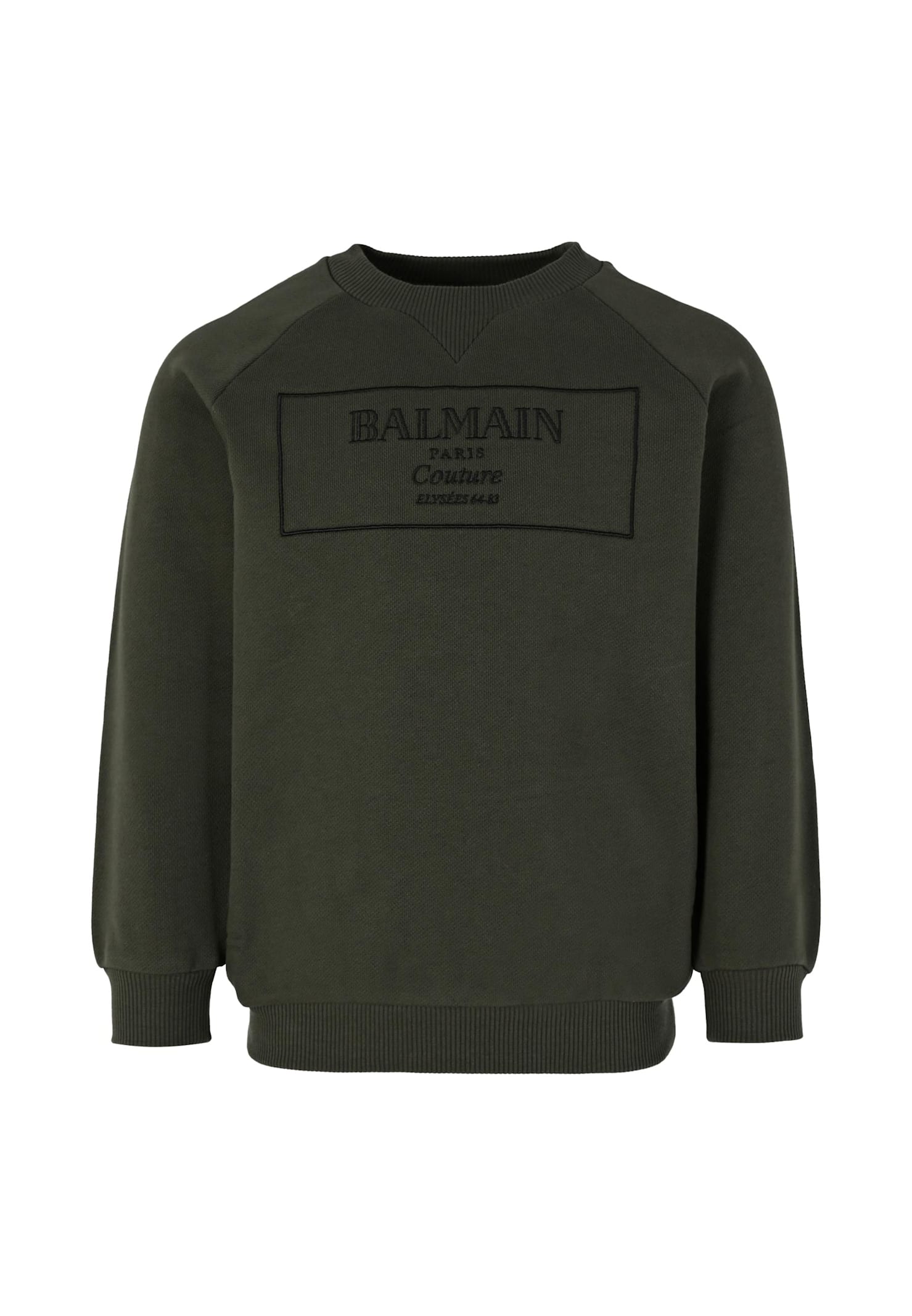 Balmain Green Sweatshirt For Boy With Logo In Green