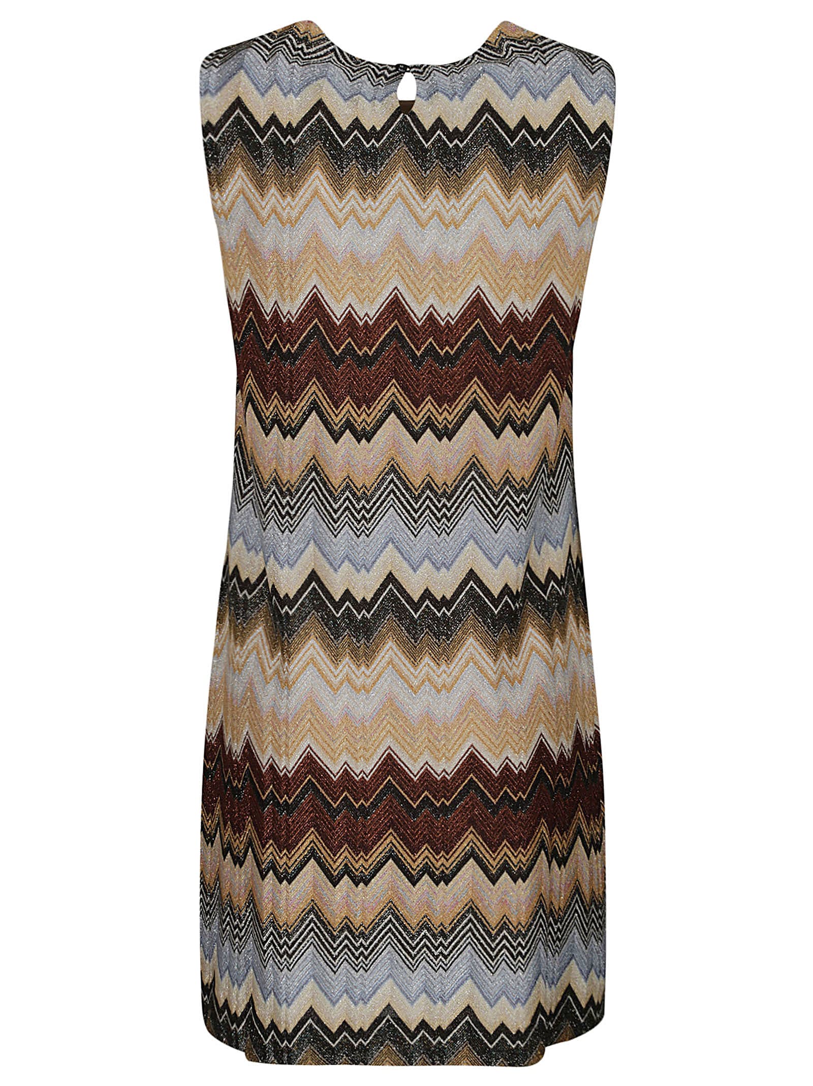 Shop Missoni Zig-zag Pattern Sleeveless Dress In Multicolor