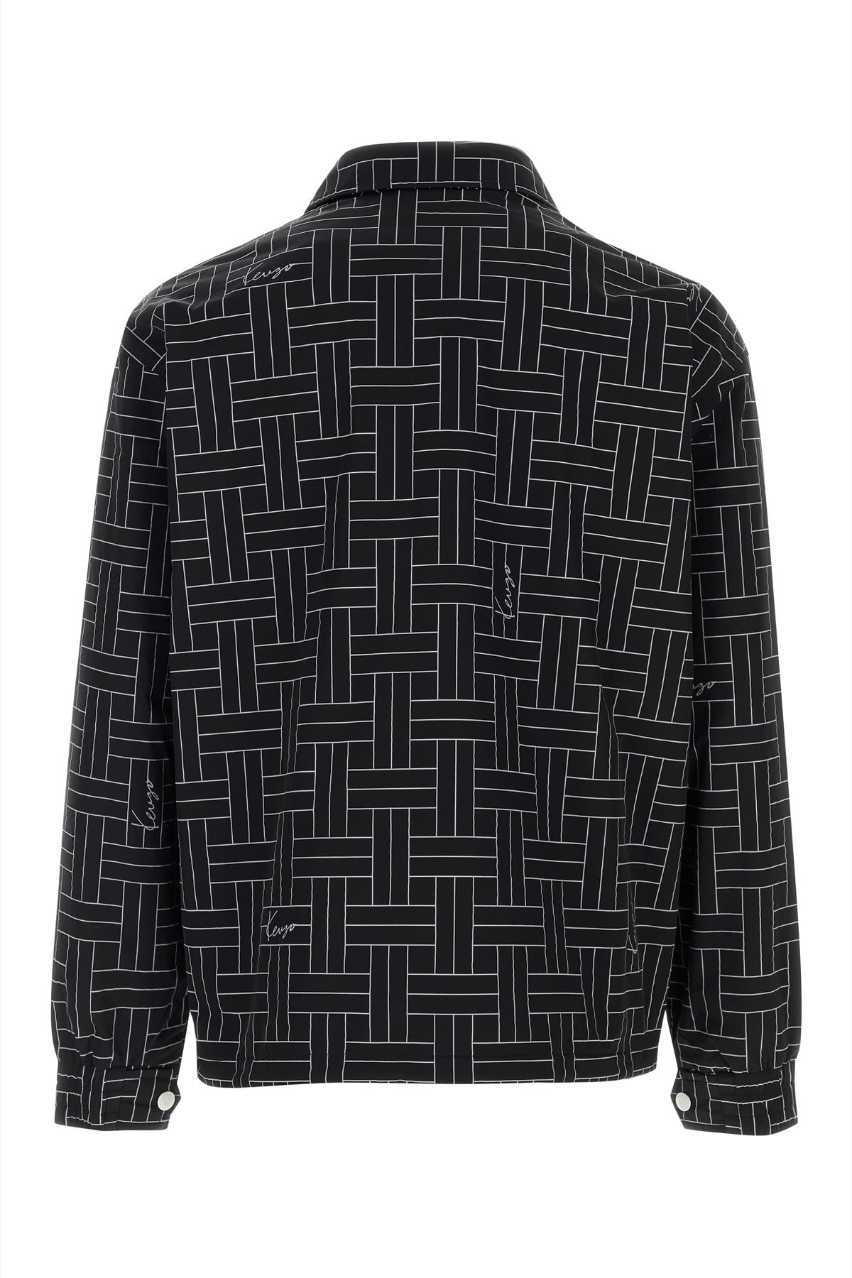 Shop Kenzo Weave Windbreaker In Noir