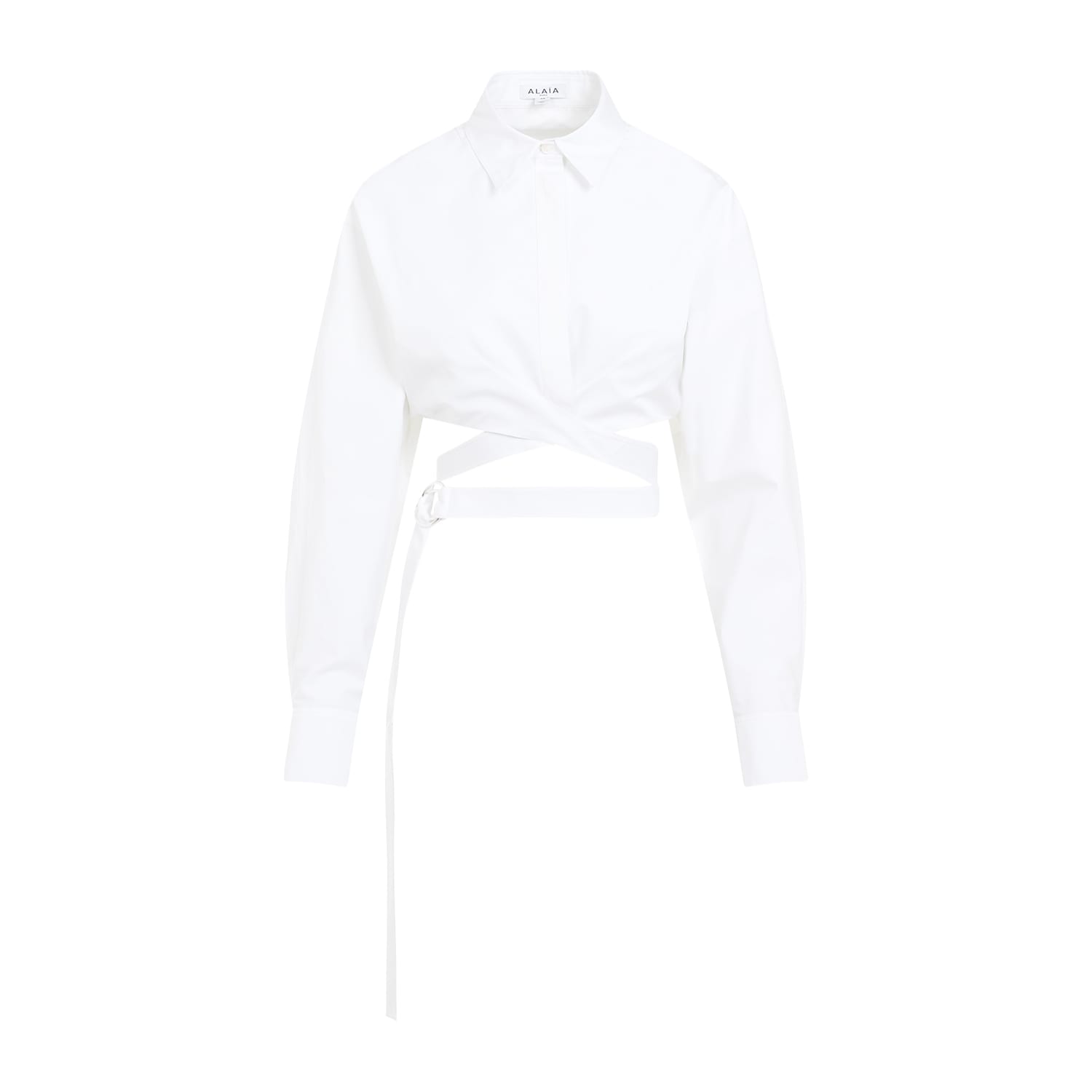 Shop Alaïa Crossed Shirt In Blanc