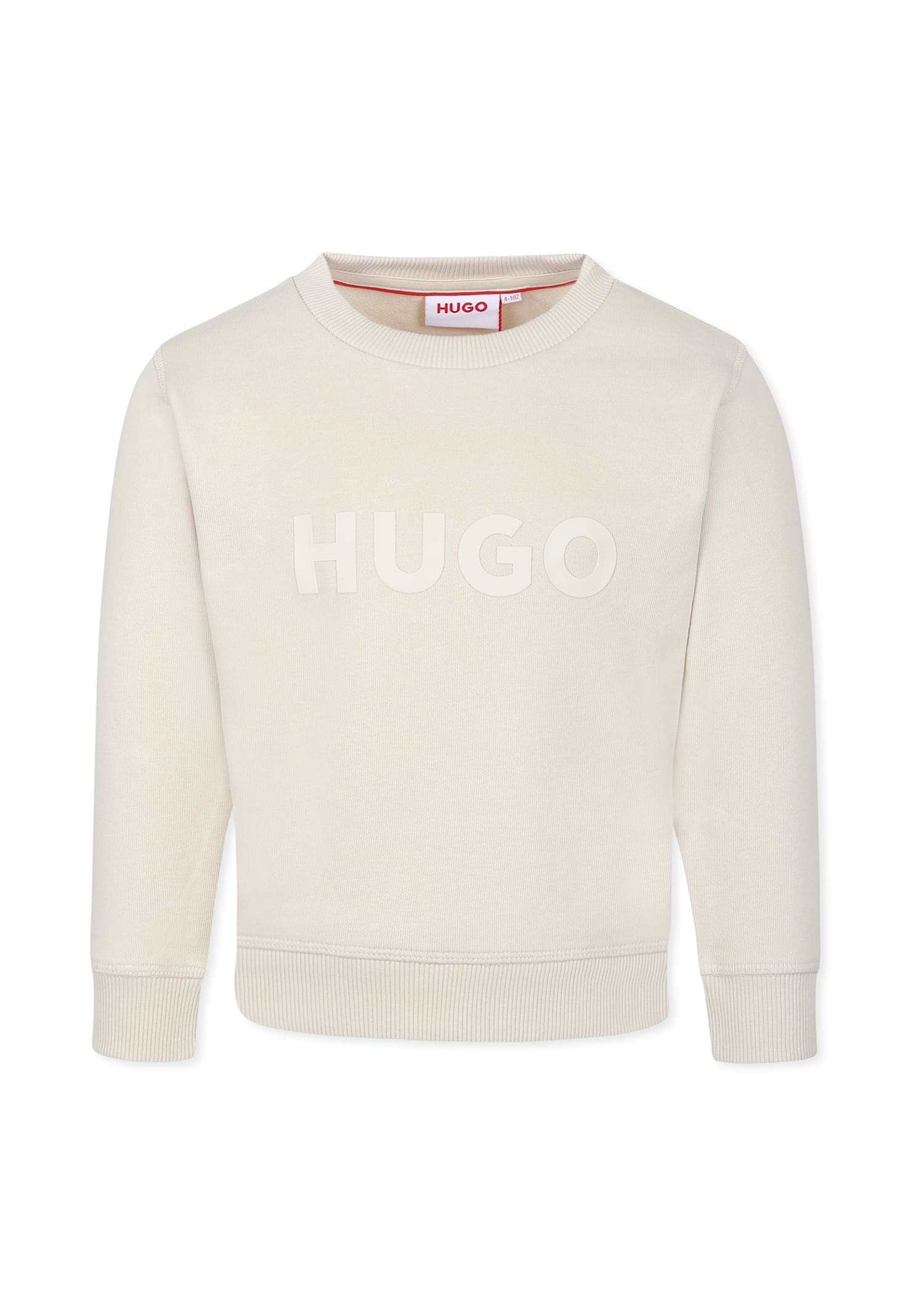 Hugo Boss Beige Sweatshirt For Girl With Logo In Beige