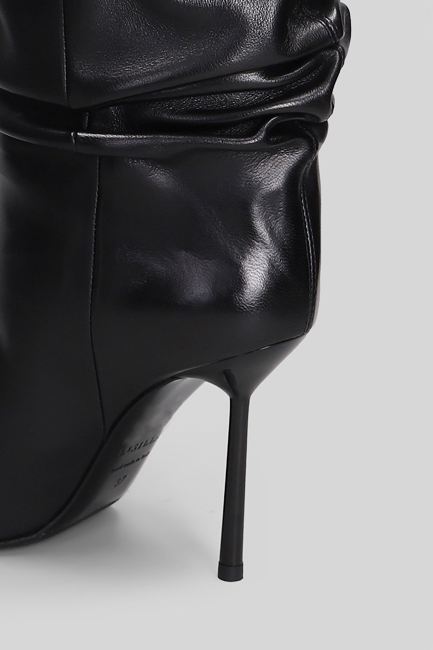 Le Silla Bella High Heels Boots In Black Leather In Black