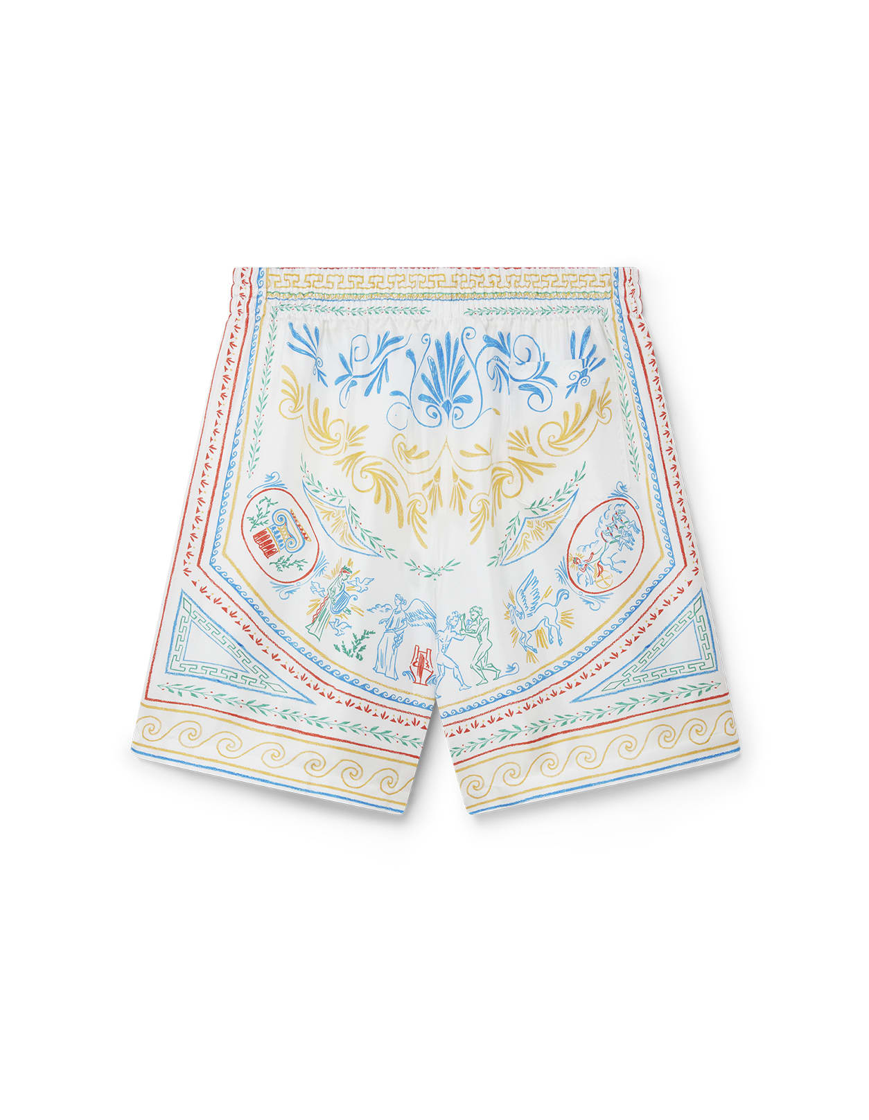 Shop Casablanca Crayon Vase Silk Shorts In Multicolour