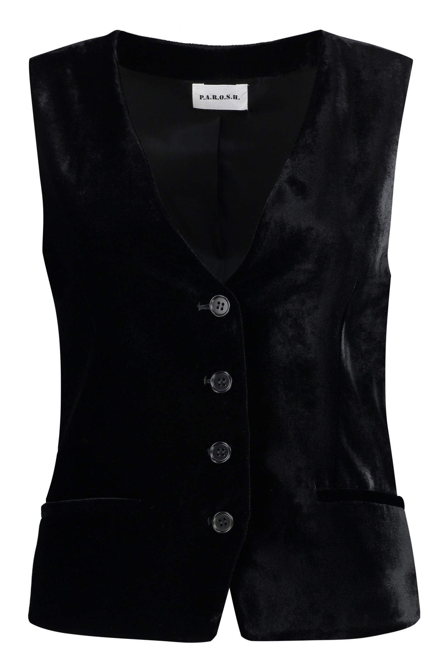 Shop P.a.r.o.s.h Single-breasted Vest In Black