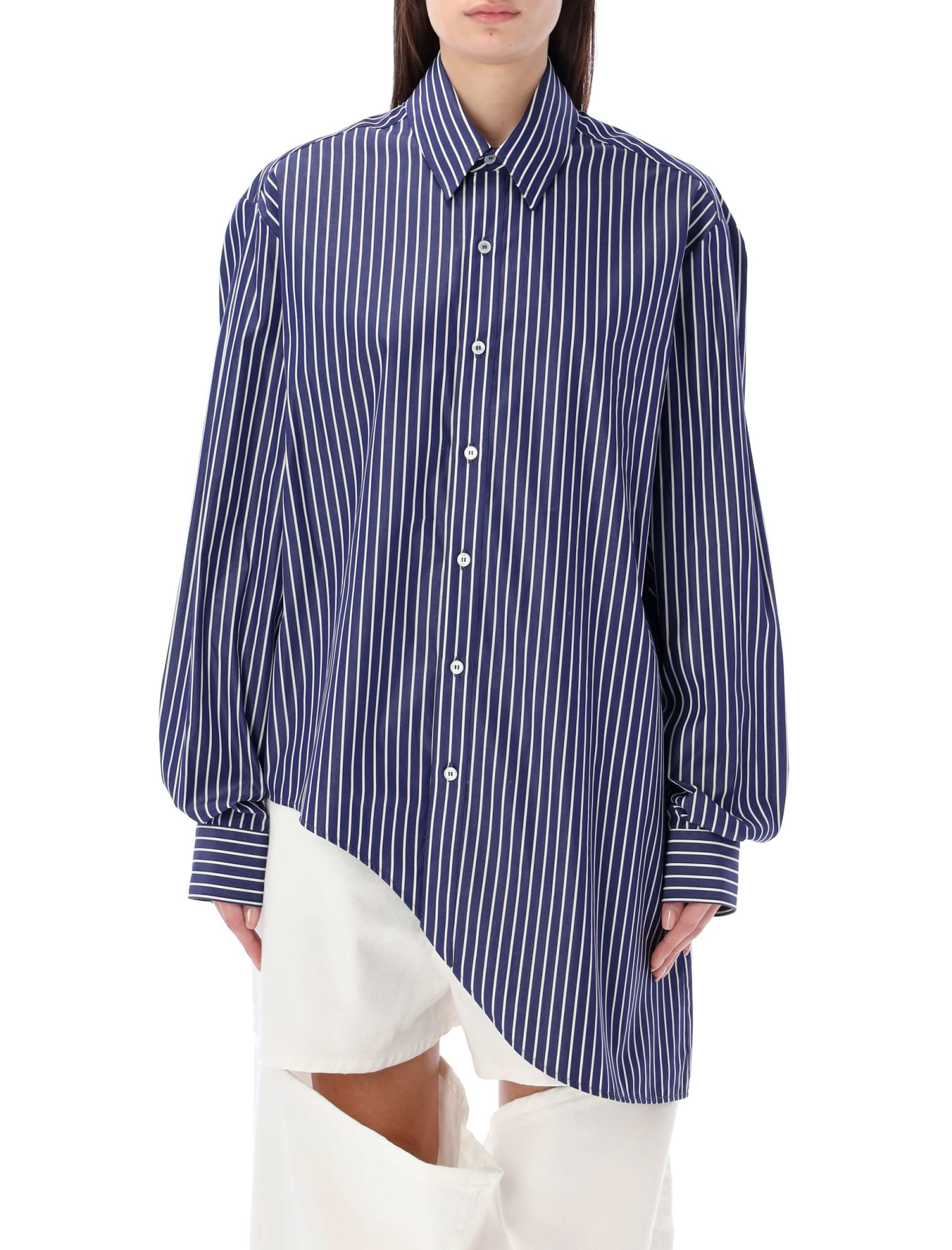 Shop Ssheena Stripe Shirt Quote Back In Light Blue Stripe