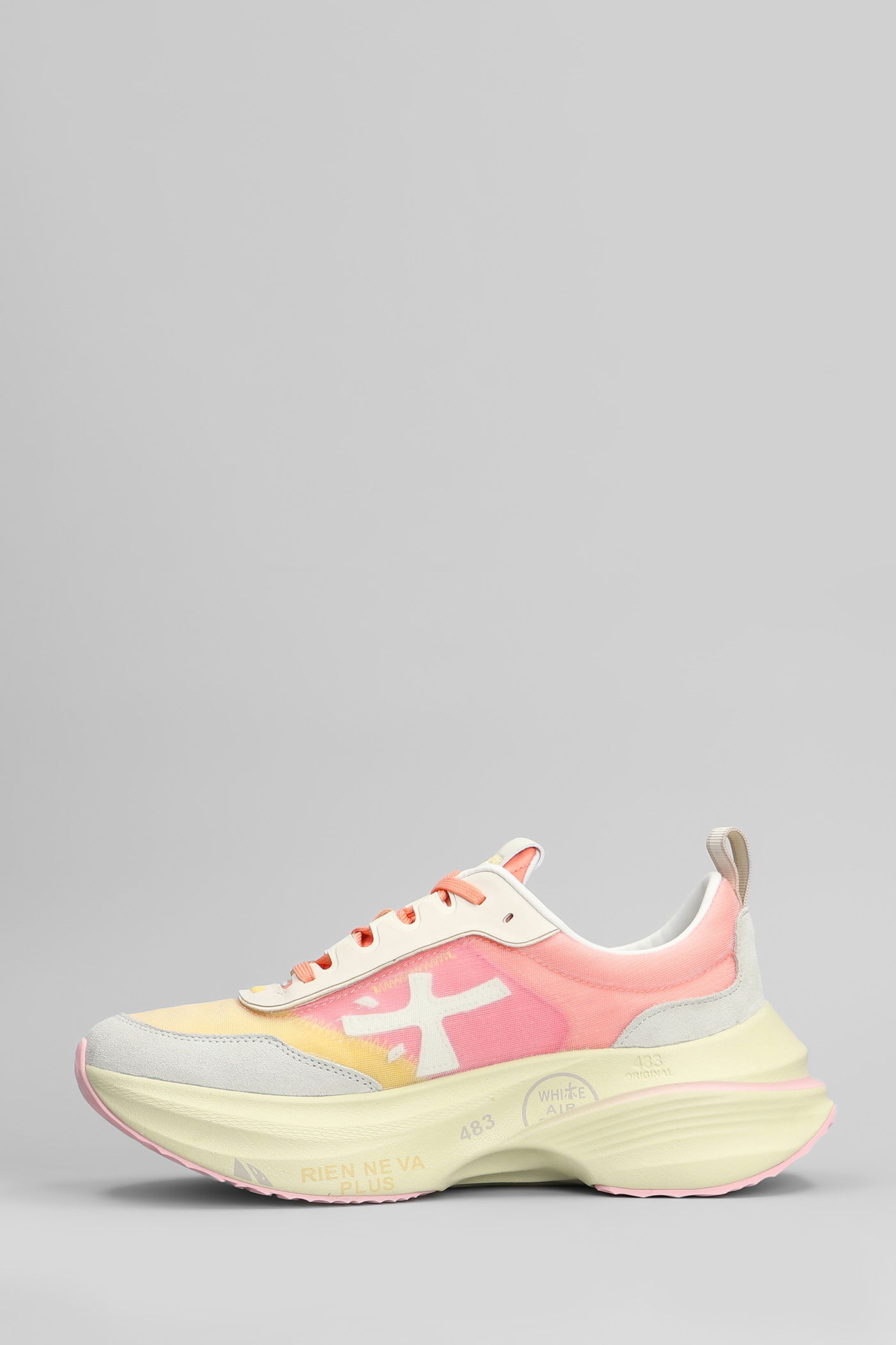 Premiata Hill Sneakers In Rose-pink Fabric In Pink