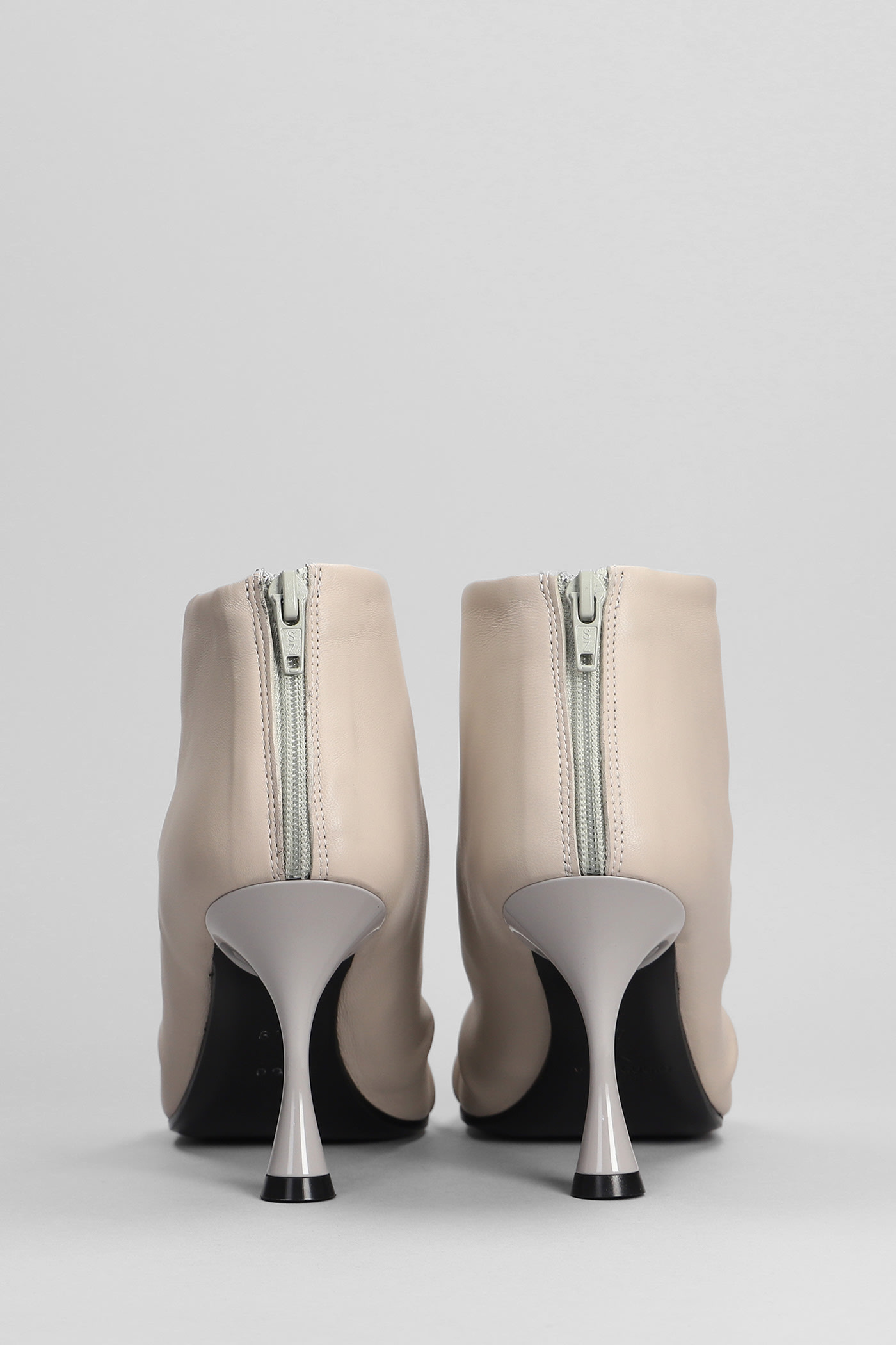 Shop Marc Ellis High Heels Ankle Boots In Grey Leather