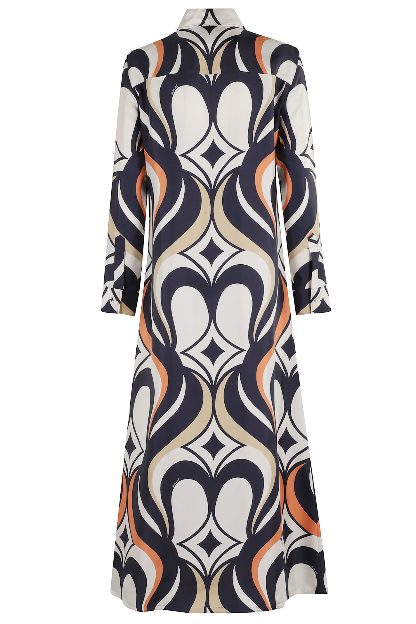 La Doublej Icon Printed Silk-twill Maxi Shirt Dress In Black