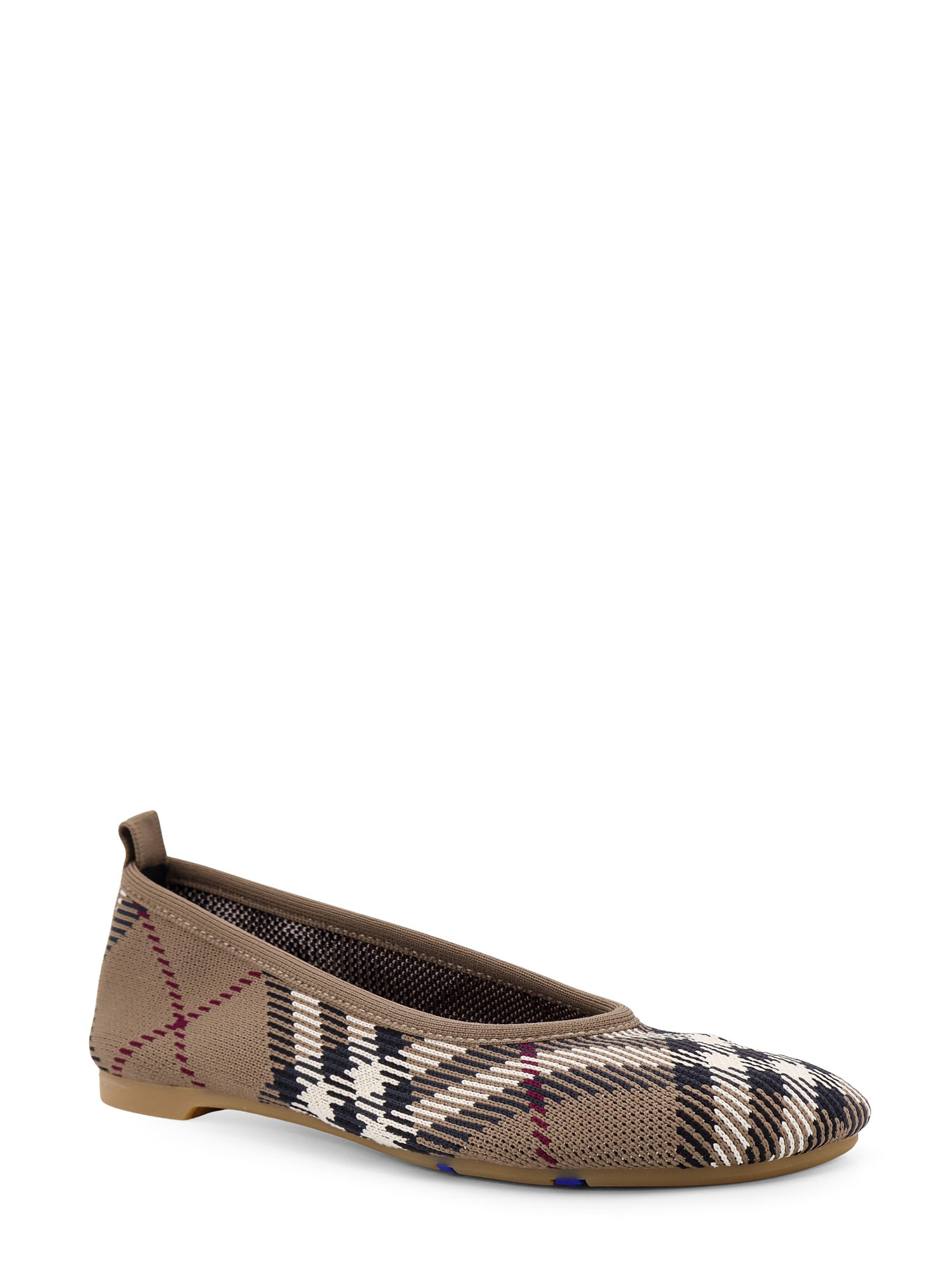 Shop Burberry Embroidered Canvas Ballerinas In Brown