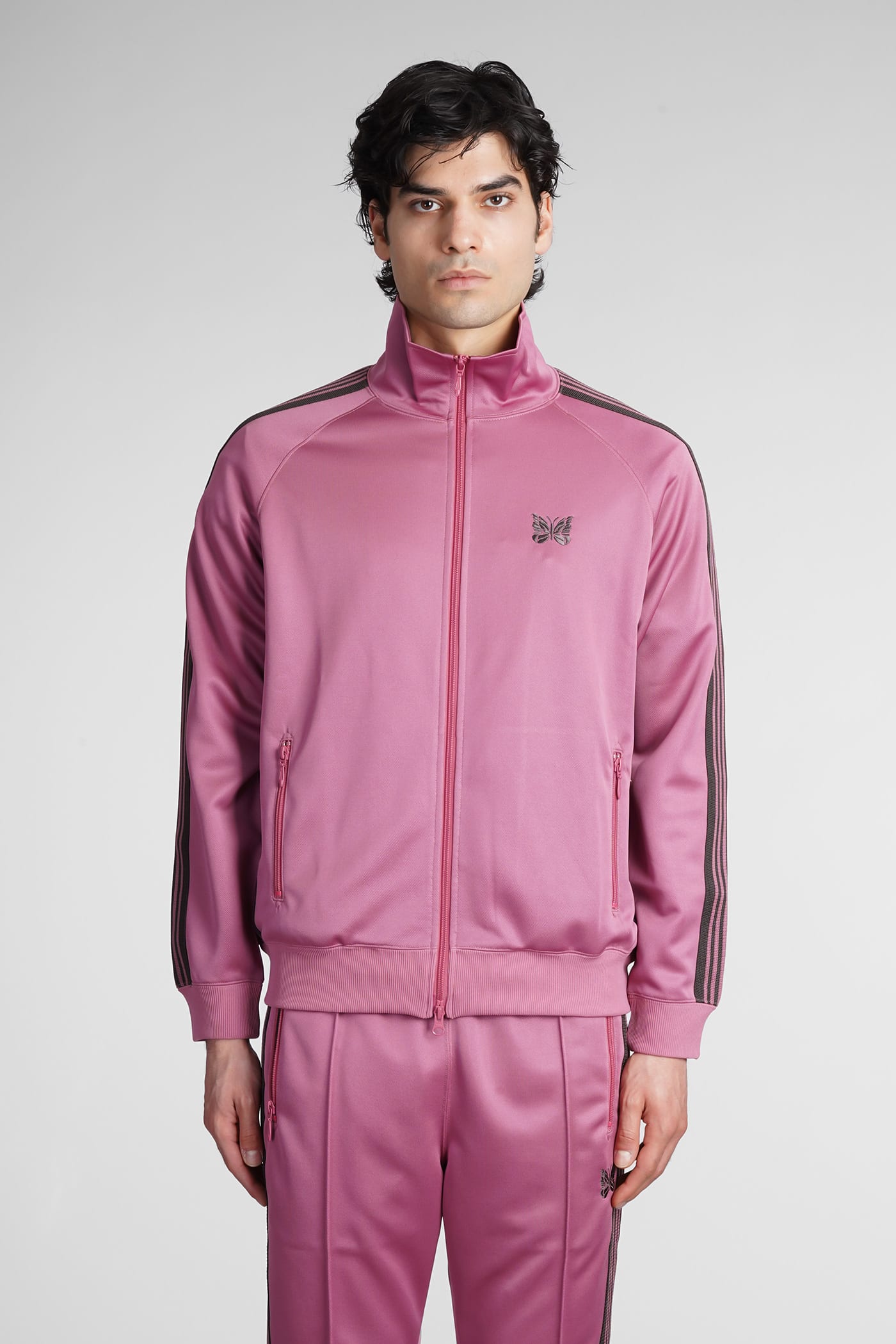 Needles Poly Smooth Track Jacket In Smoke Pink | ModeSens