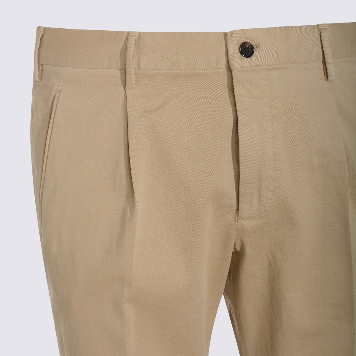Incotex Relaxed Trousers With Pleated Front And Pockets In Neutral
