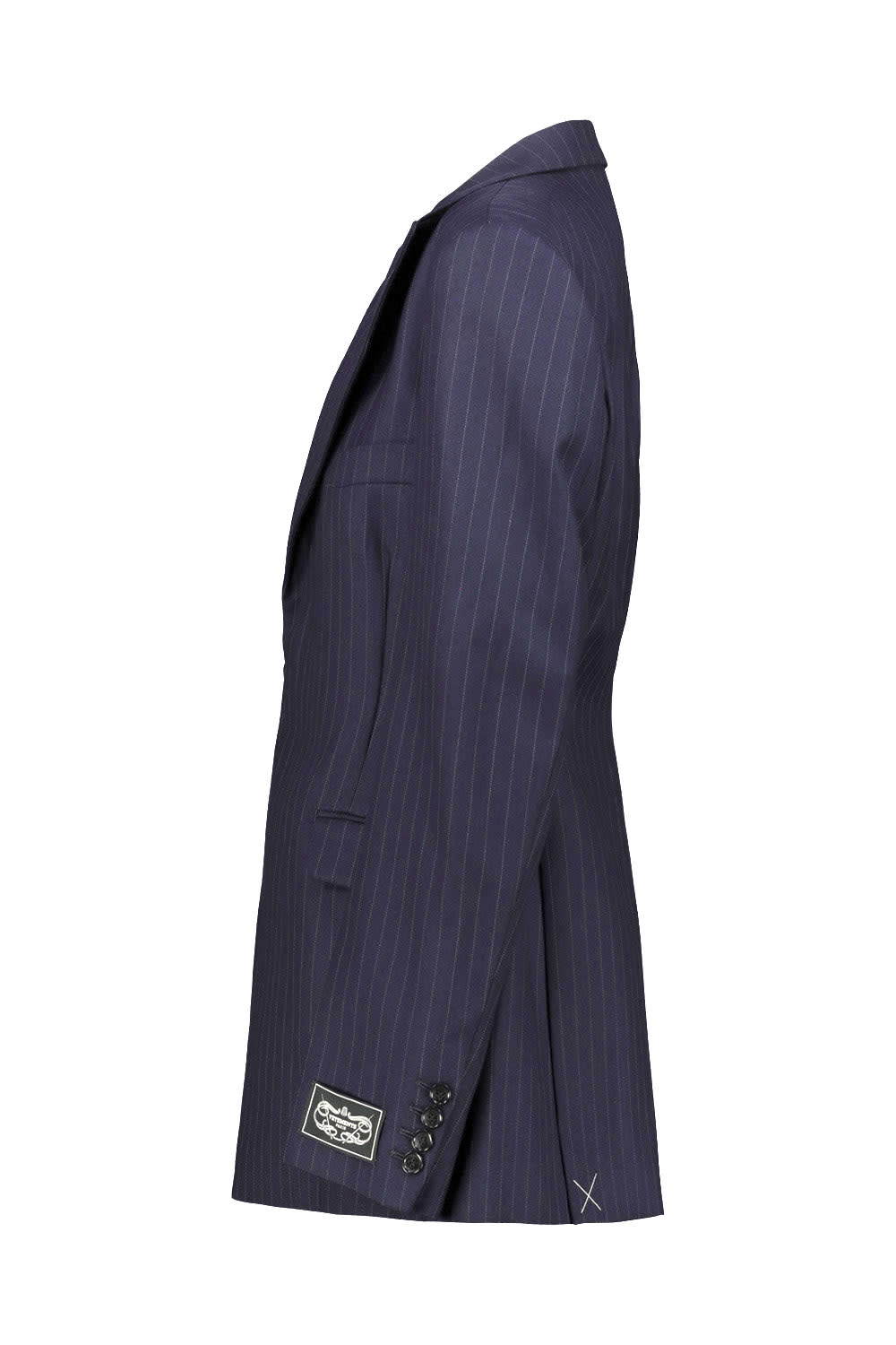 Shop Vetements Hourglass Tailored Jacket In Navy Pinstripe