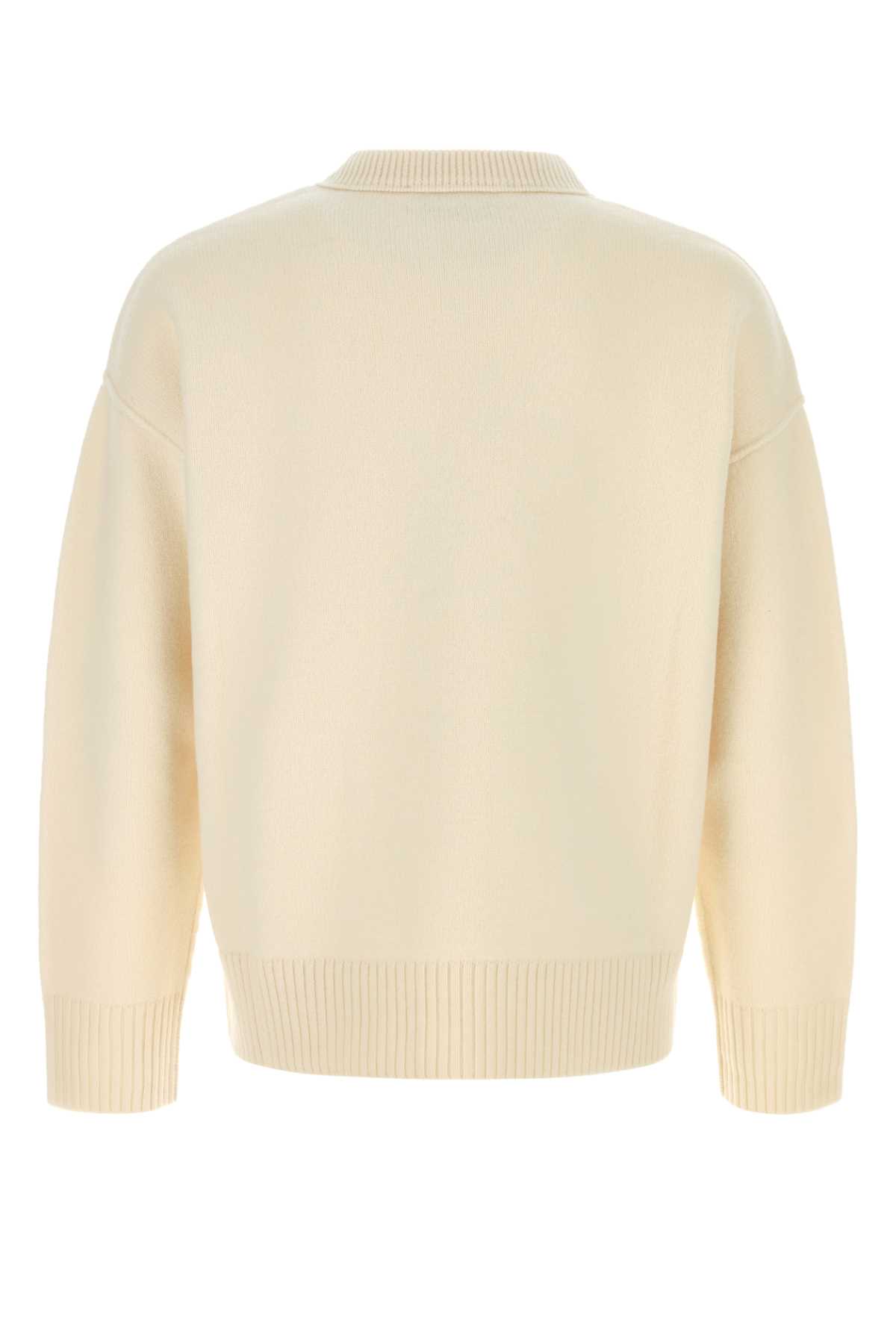 Ami Alexandre Mattiussi Ivory Wool Sweater In Multi