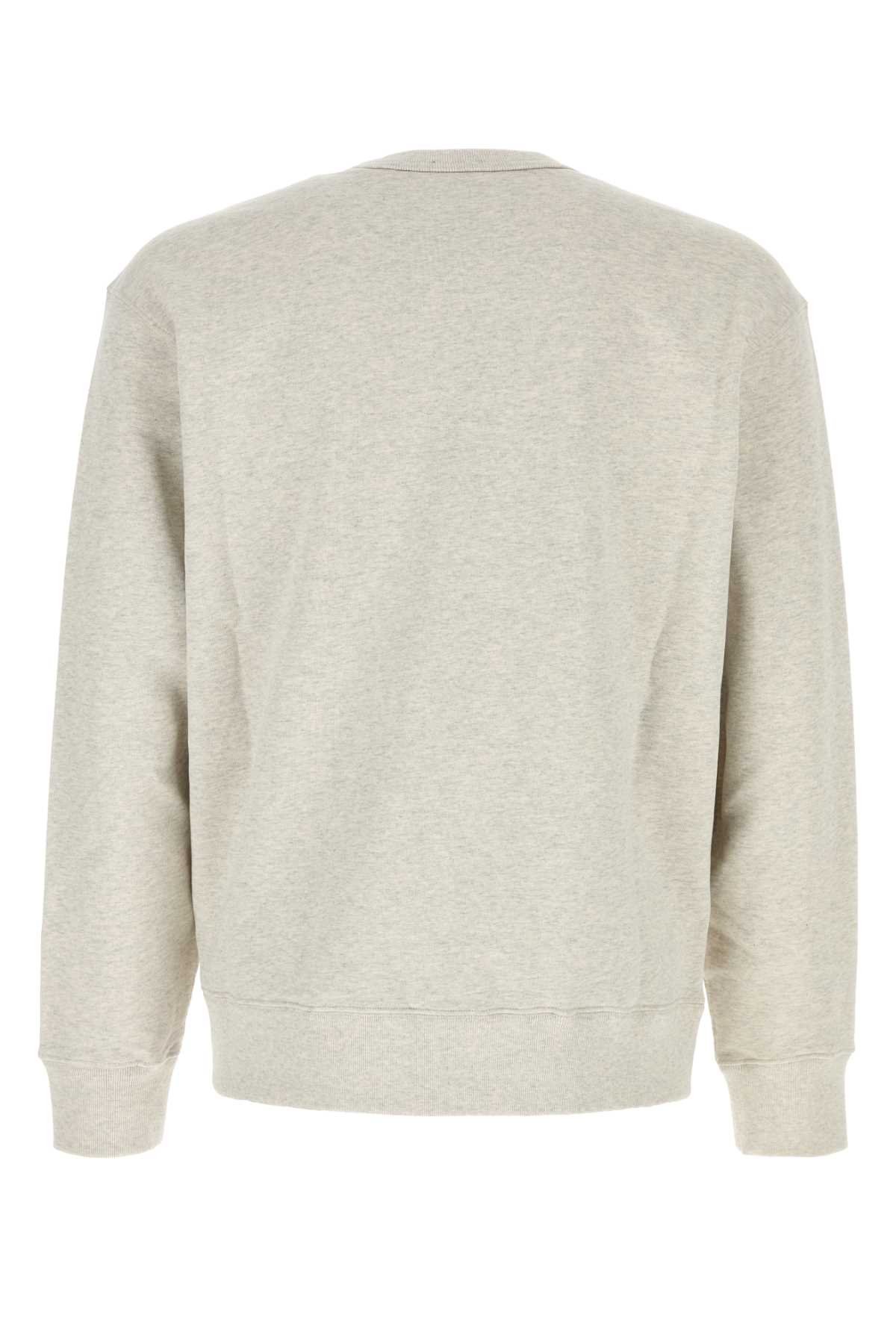 Shop Kenzo Melange Light Grey Cotton Sweatshirt In Grisclair