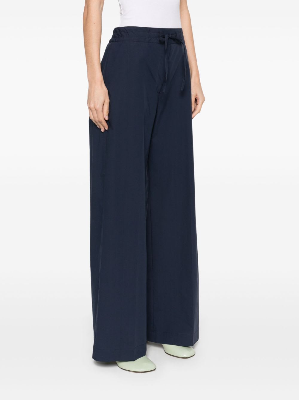 P.a.r.o.s.h Parosh Cotton Wide Leg Trousers In Blue