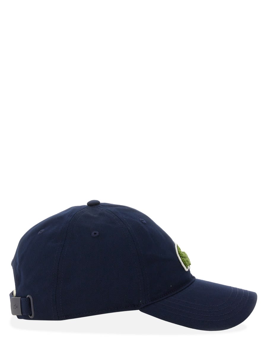 Lacoste Unisex Adjustable Organic Cotton Twill Cap In Blue