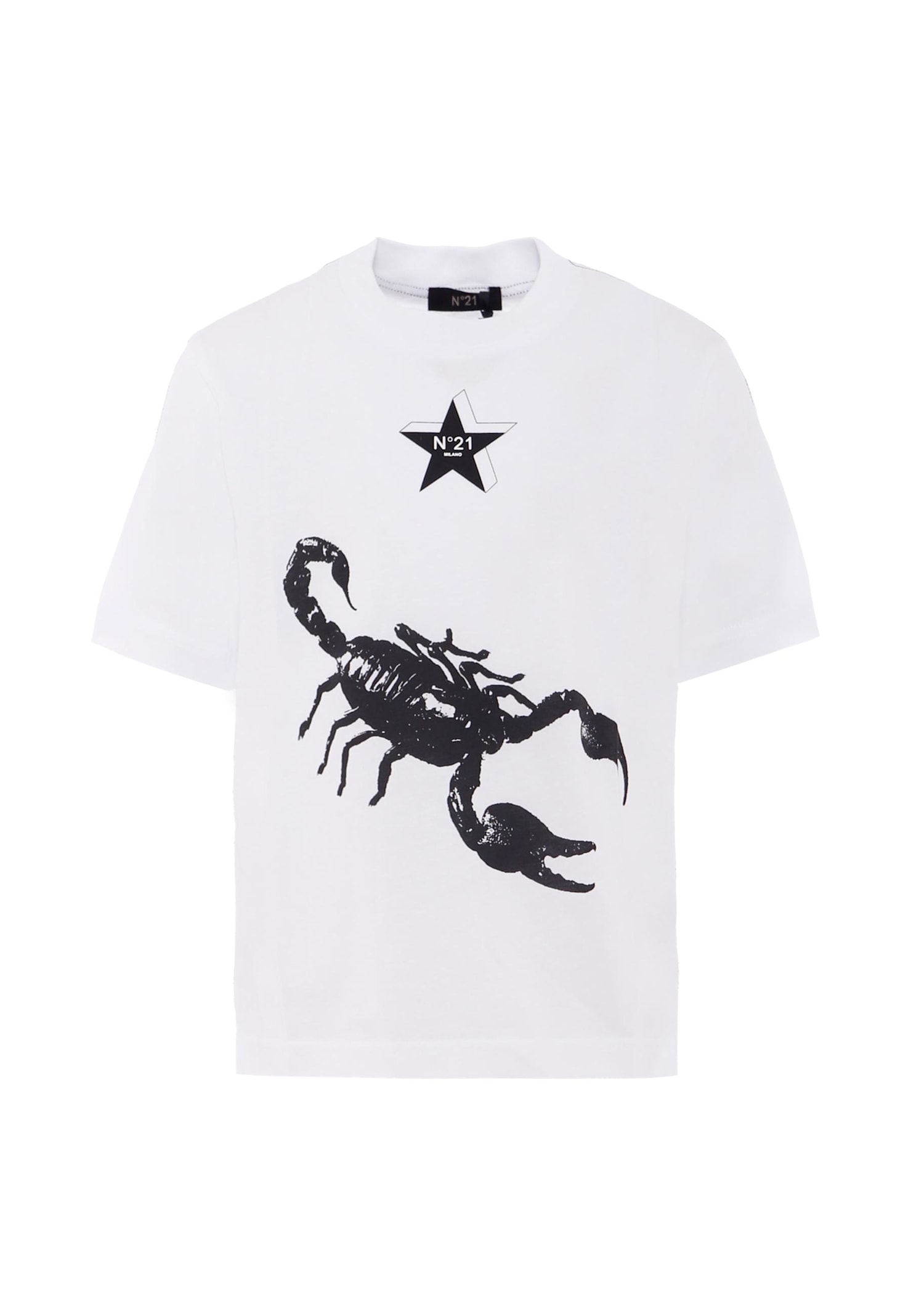N°21 Kids' White T-shirt For Boy With Scorpion
