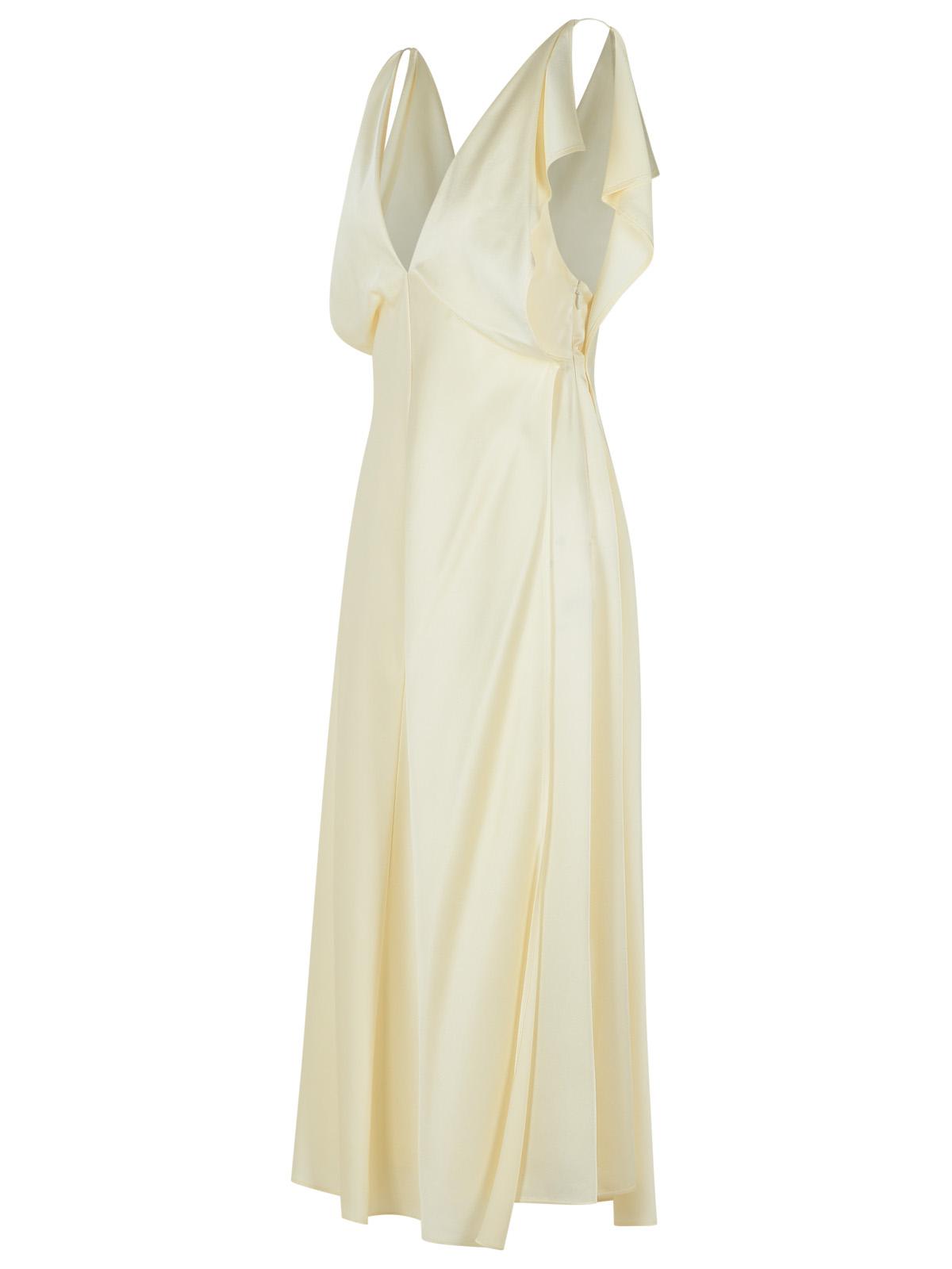 Jil Sander Ivory Viscose Blend Dress Women In Ivory