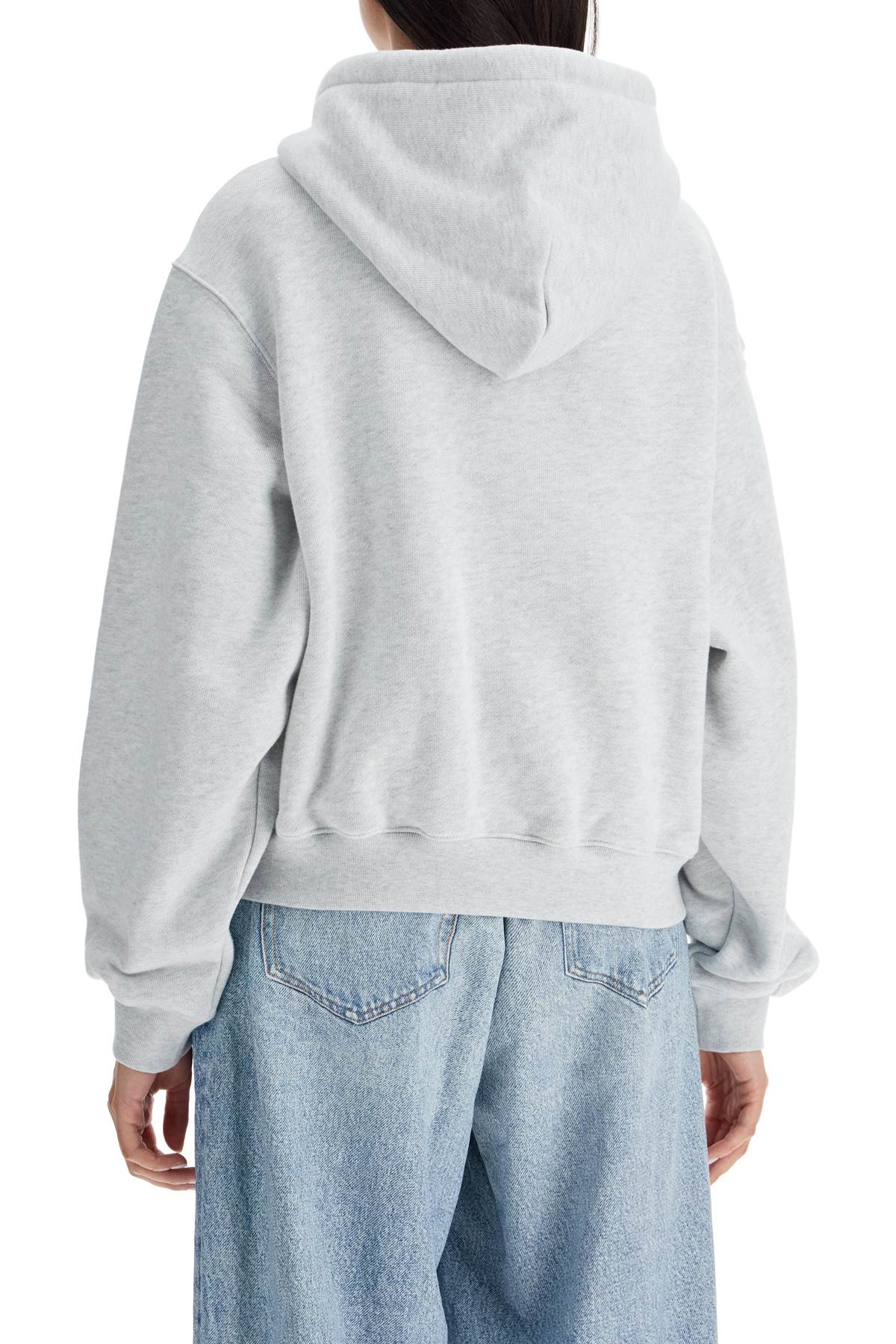 Shop Alexander Wang Boxy Hoodie With Hood In Light Heather Grey (grey)