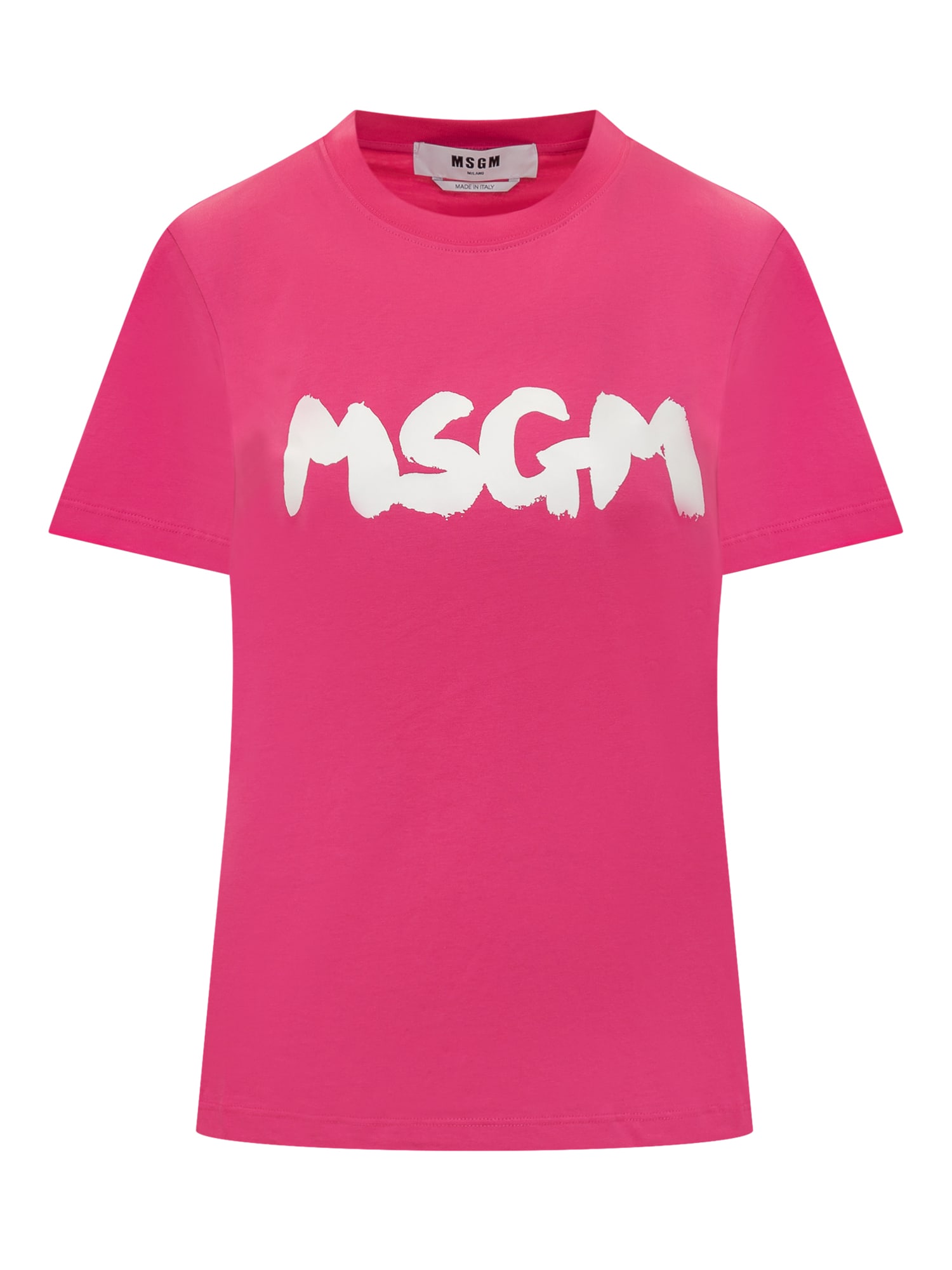 Shop Msgm T-shirt With Logo In Fucsia