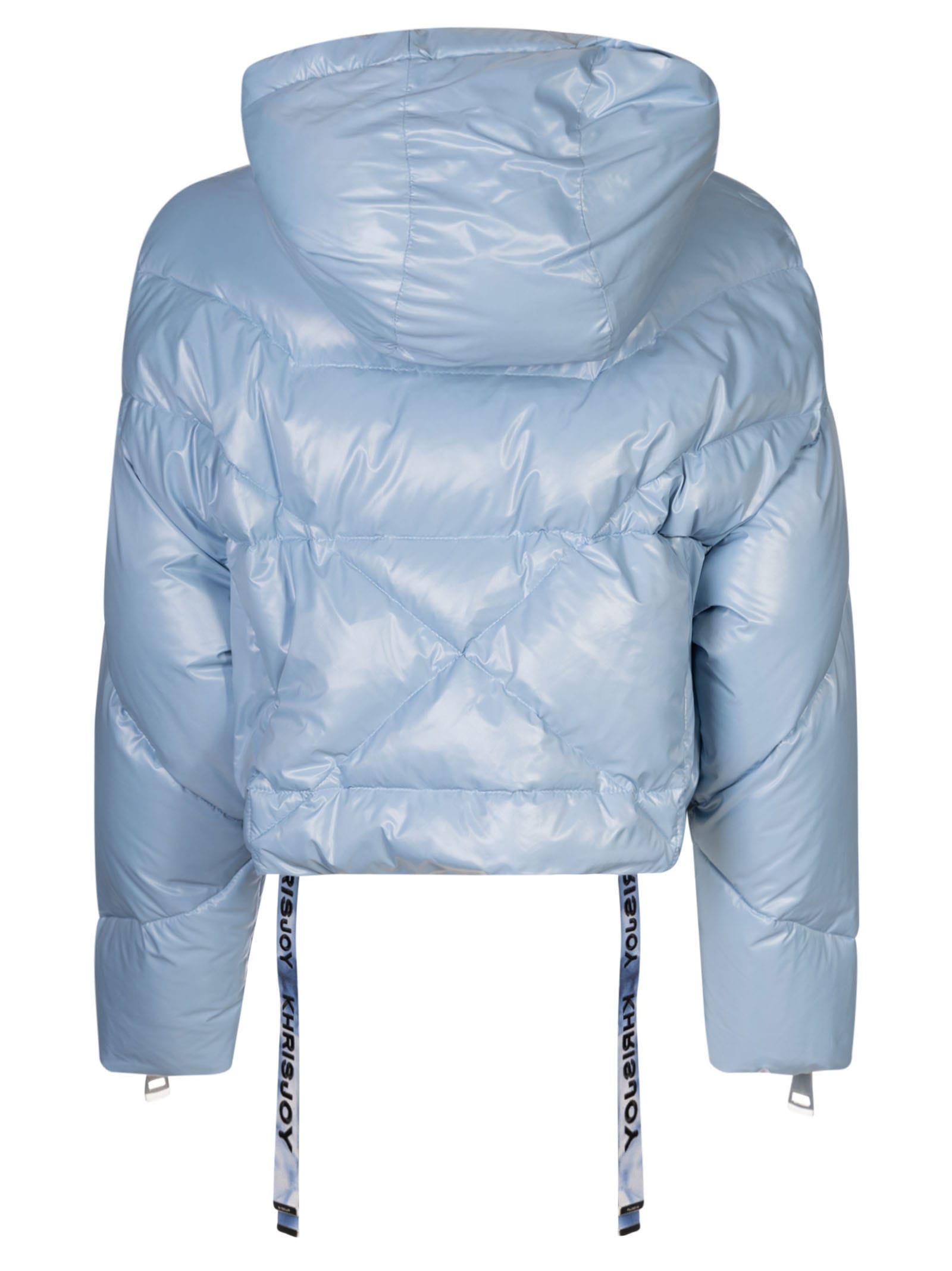Shop Khrisjoy Puff Chris Cropped Padded Jacket In Sky