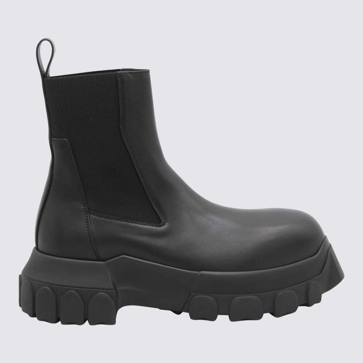 Shop Rick Owens Black Leather Anle Boots