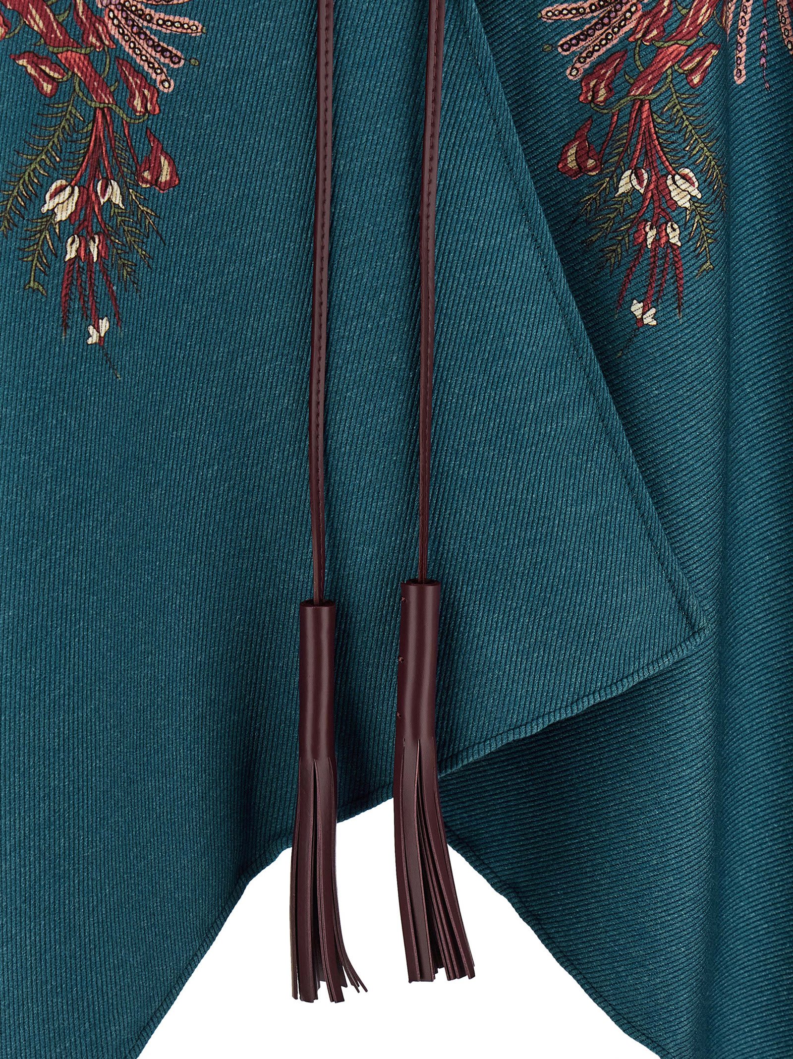 Etro Floral Paisley Cape In Brown