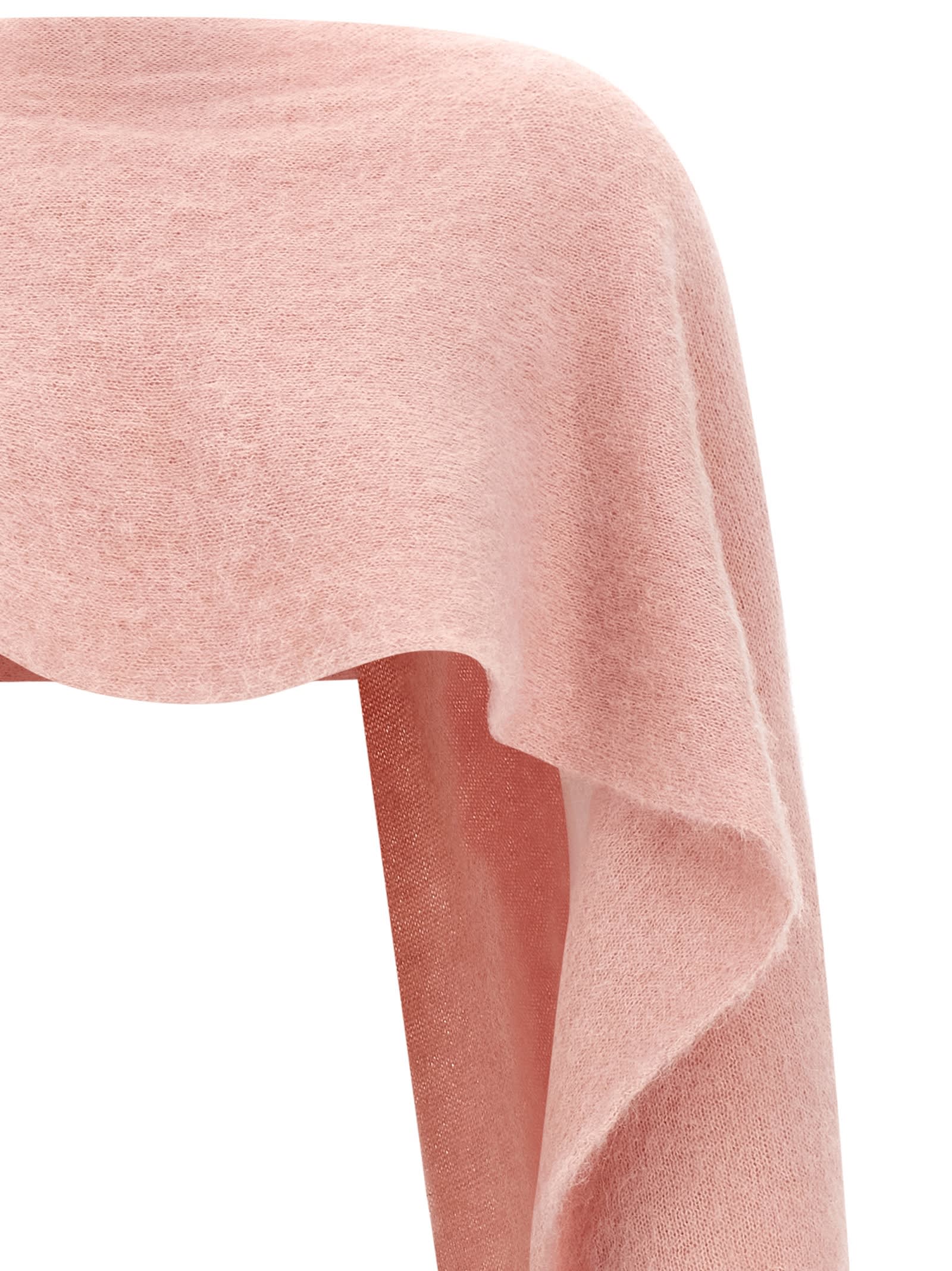 Moschino Gauzy Mohair Blend Cape In Pink