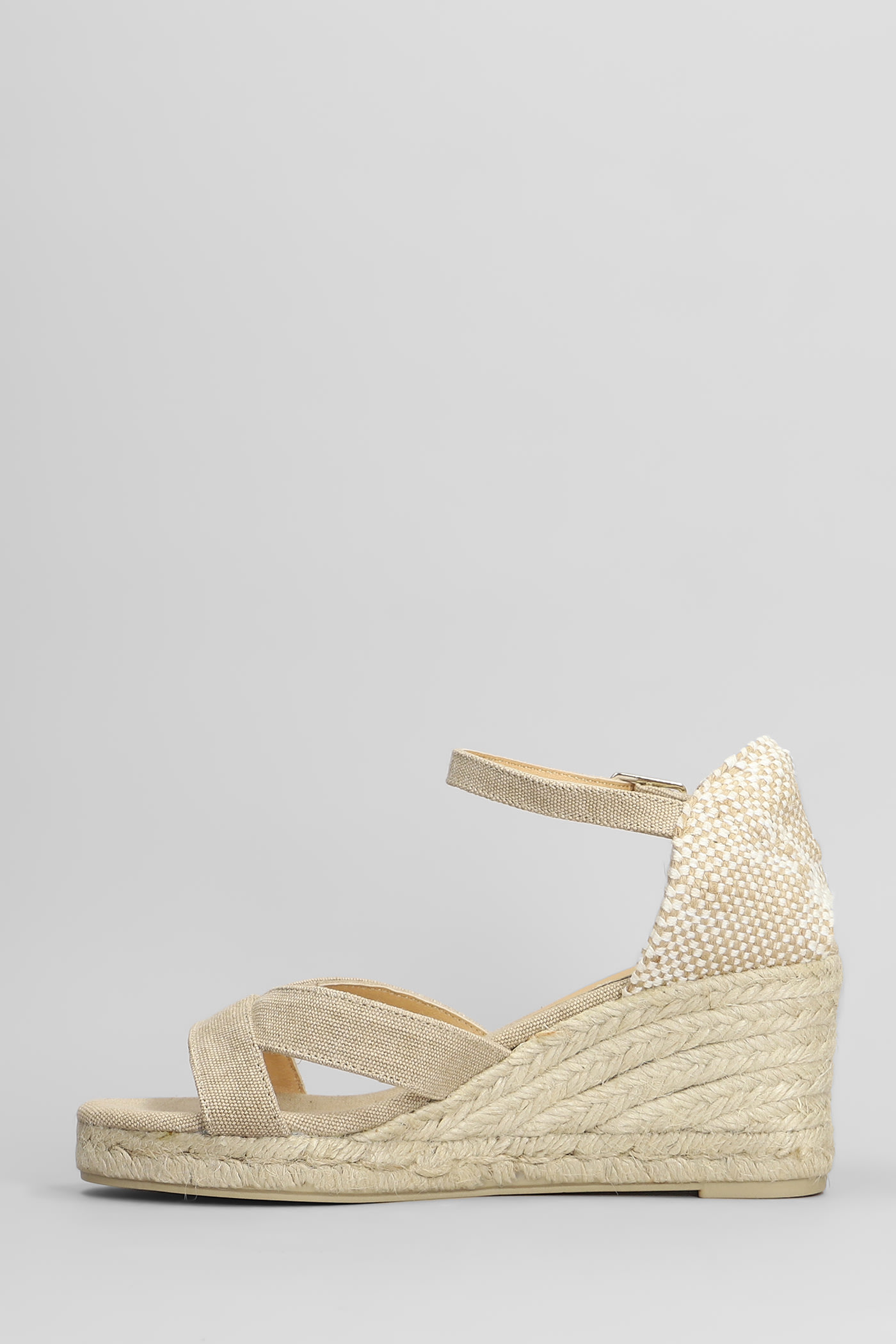CASTAÃ±ER BRUNA-6-002 WEDGES IN BEIGE CANVAS 