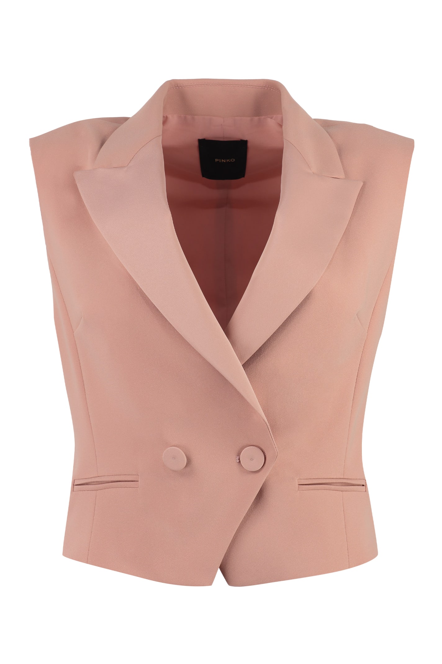 Shop Pinko Double-breasted Waistcoat In Pink