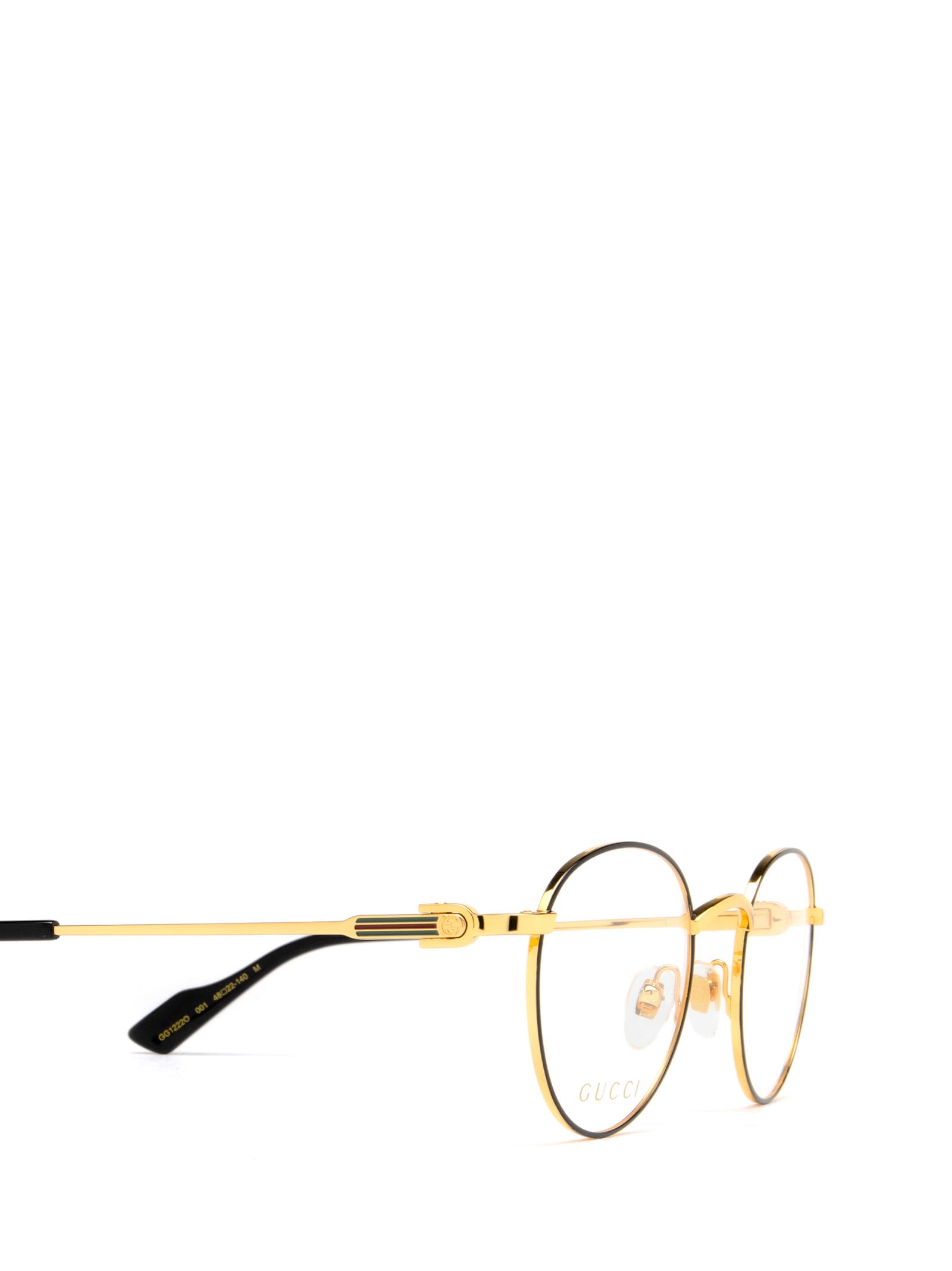 Shop Gucci Gg1222o Gold Glasses