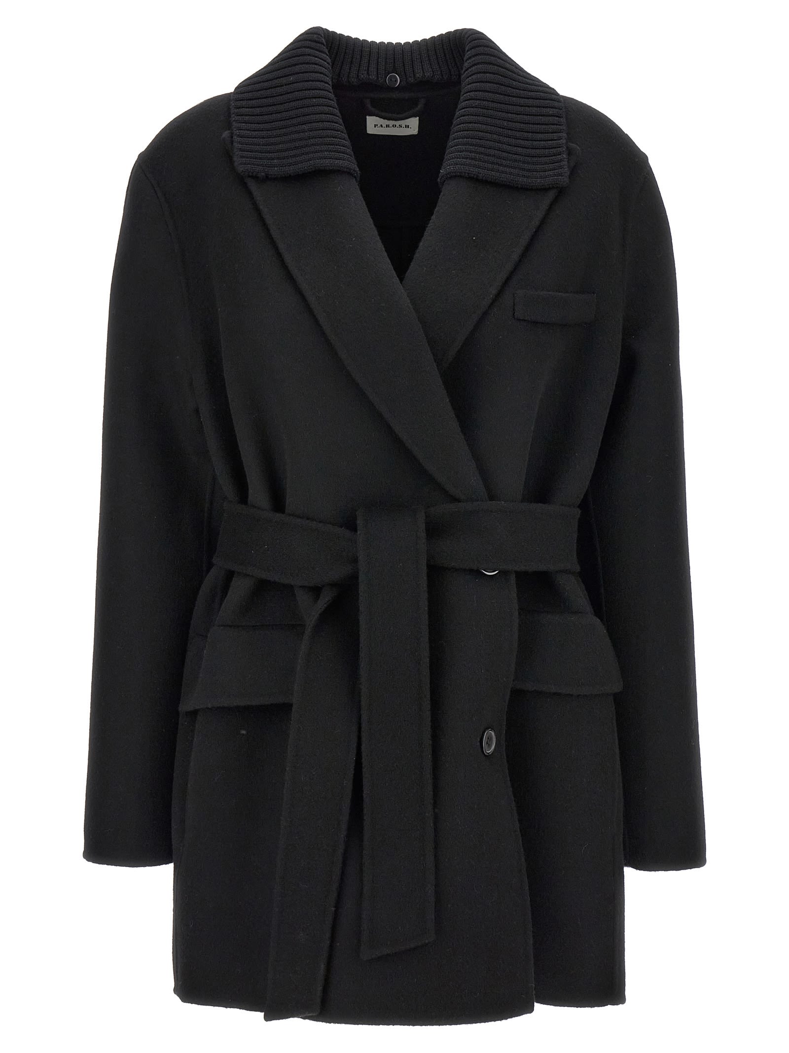 Shop P.a.r.o.s.h Leak24 Coat In Black