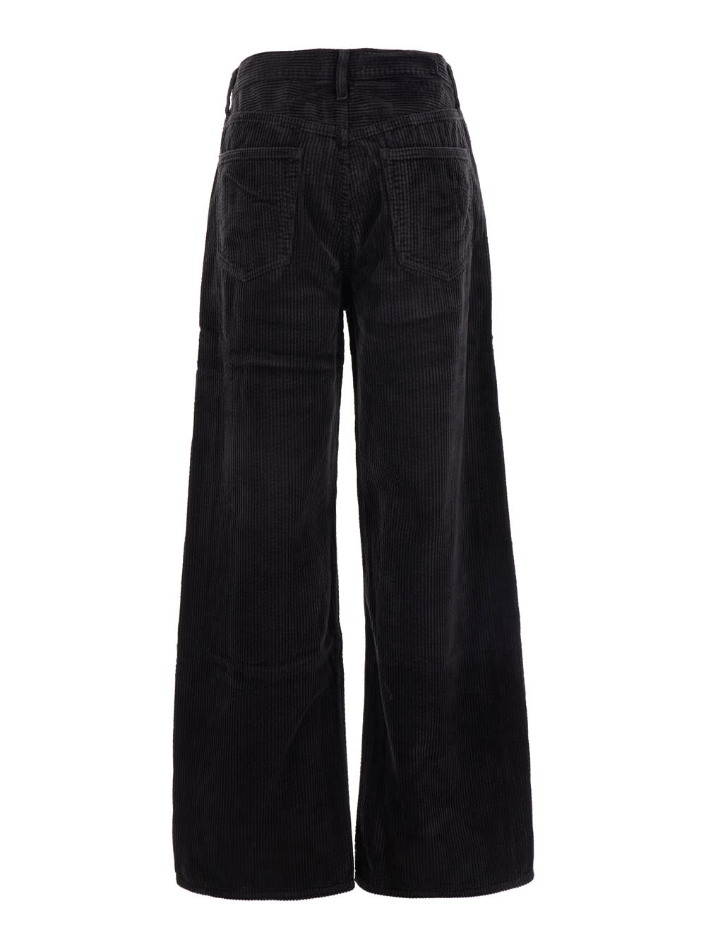 Shop Agolde Black Wide Jeans In Corduroy Woman