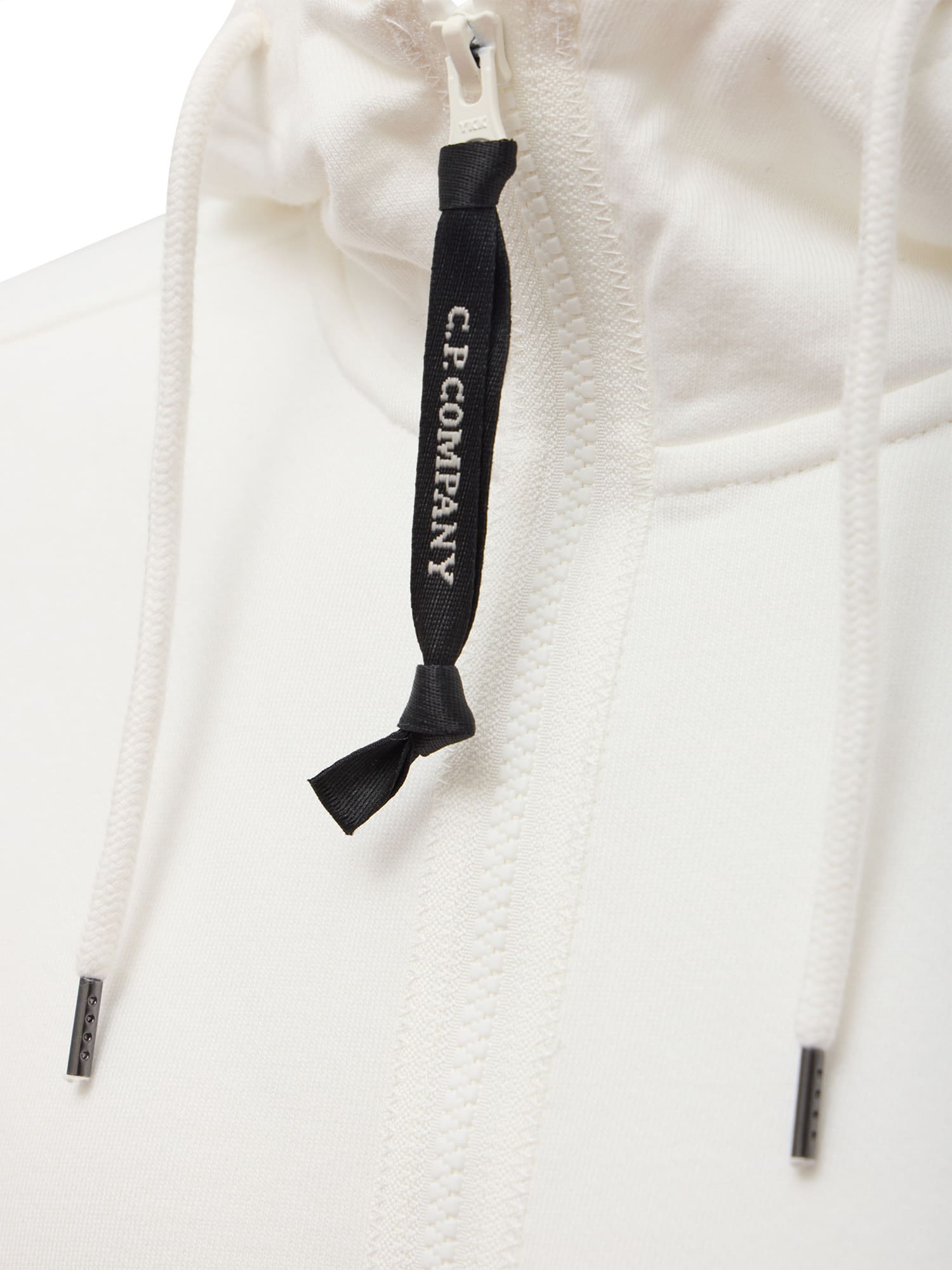 C.p. Company Diagonal Raised Fleece Hooded Sweatshirt In White