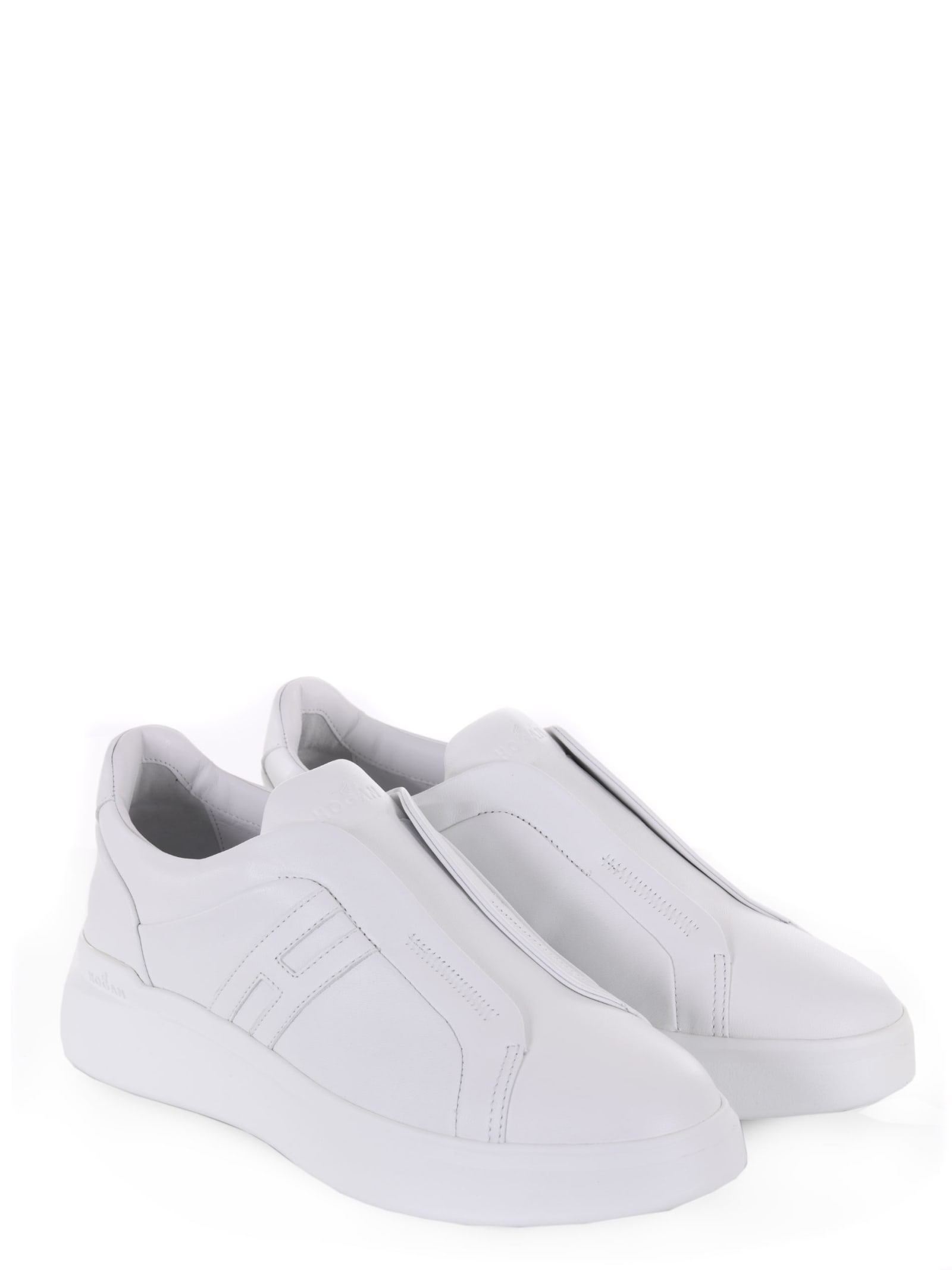 Shop Hogan H580 Slip-on Sneakers In Bianco
