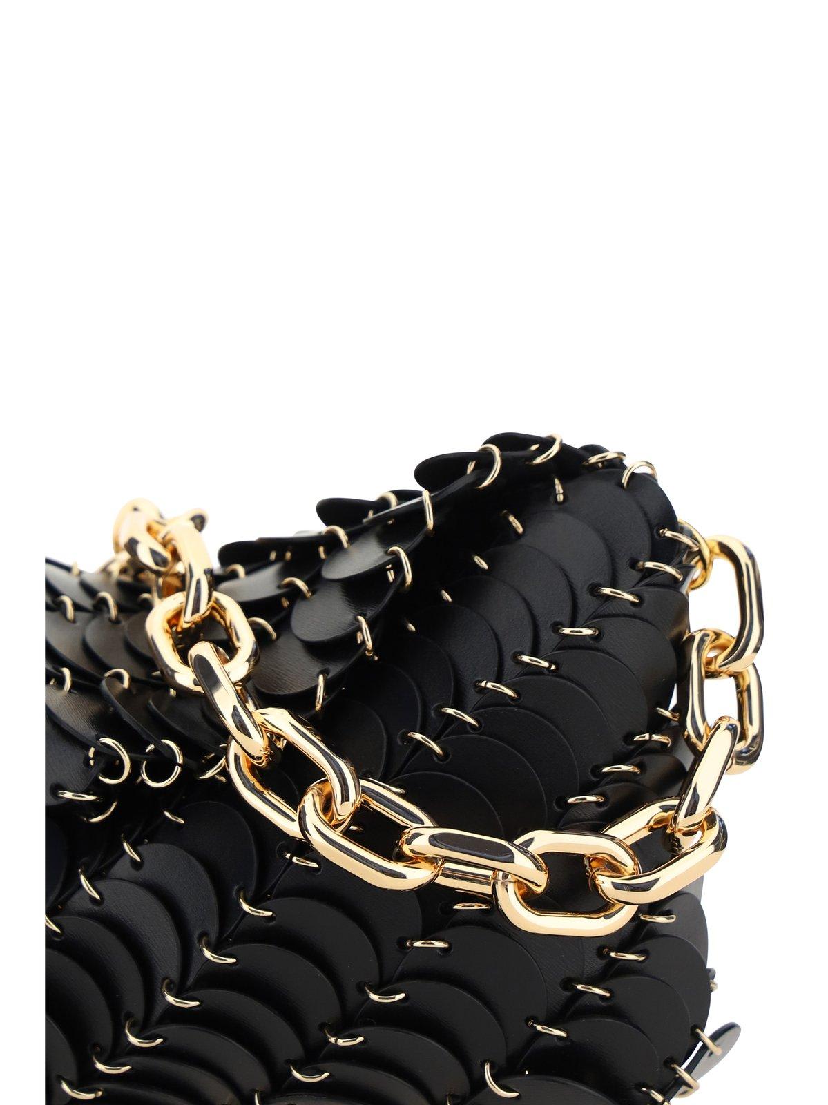 Shop Rabanne Panelled Chain-link Shoulder Bag In Black